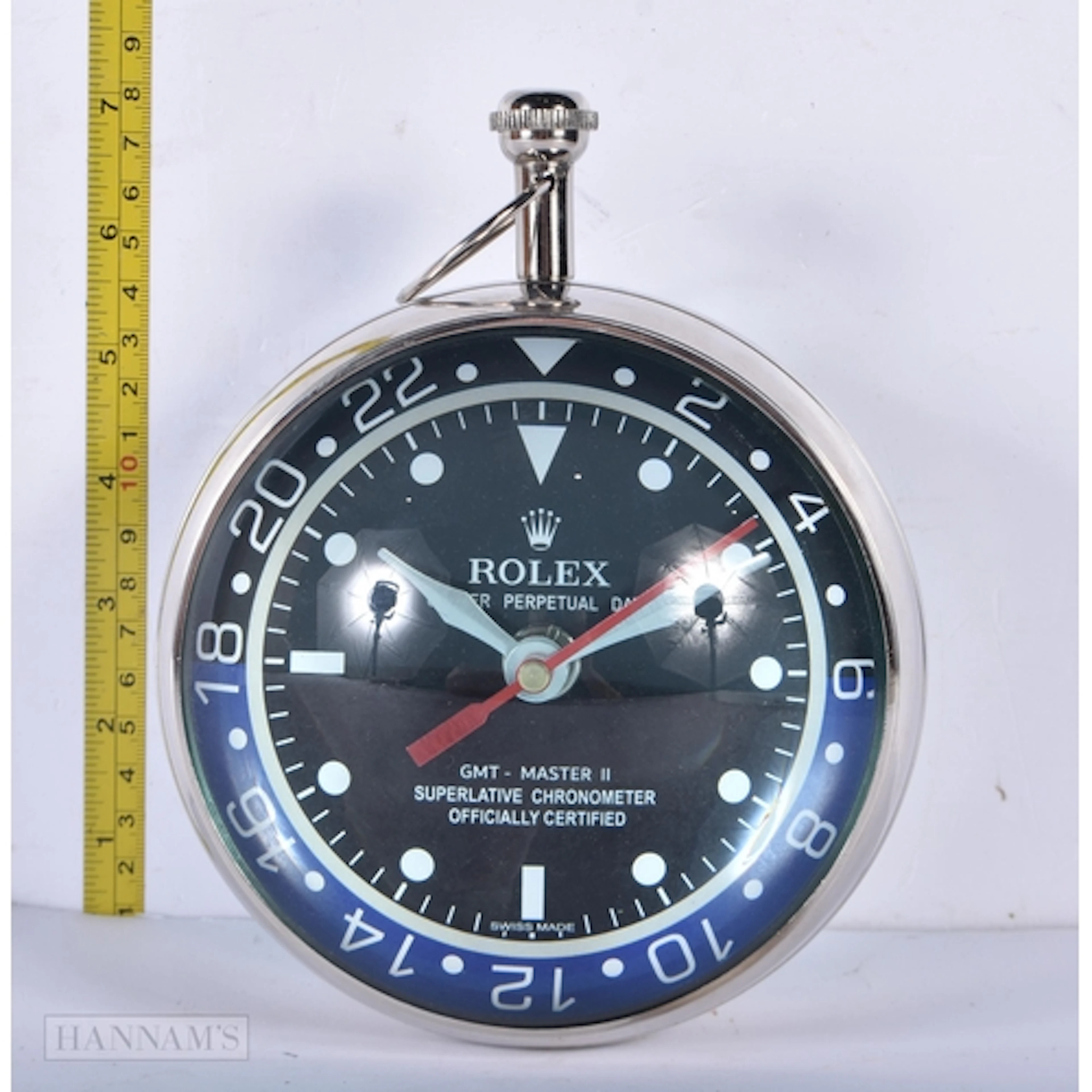 A battery operated Rolex desktop ball clock 18 x 15cm