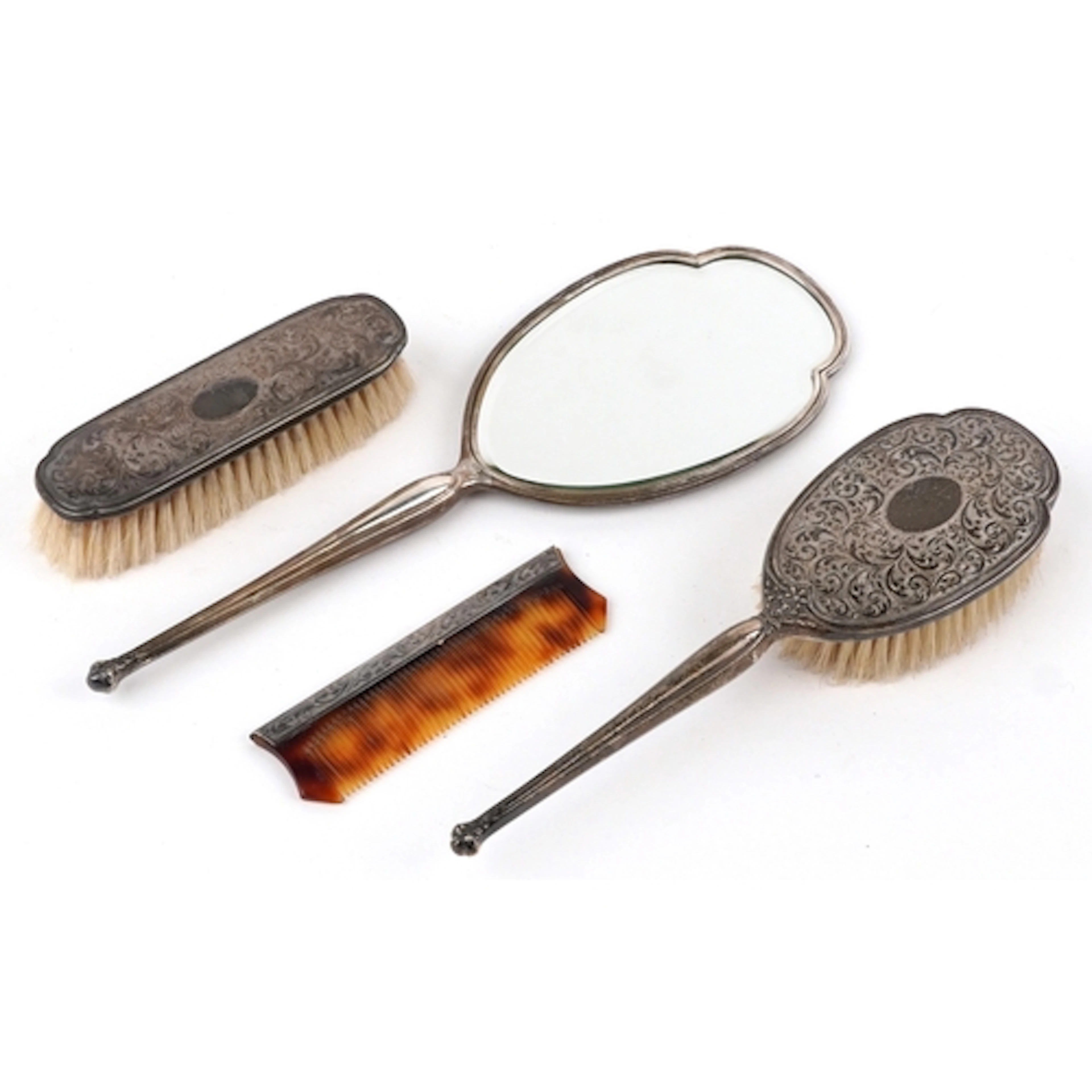 Mappin & Webb Ltd., Elizabeth II silver mounted dressing tab...