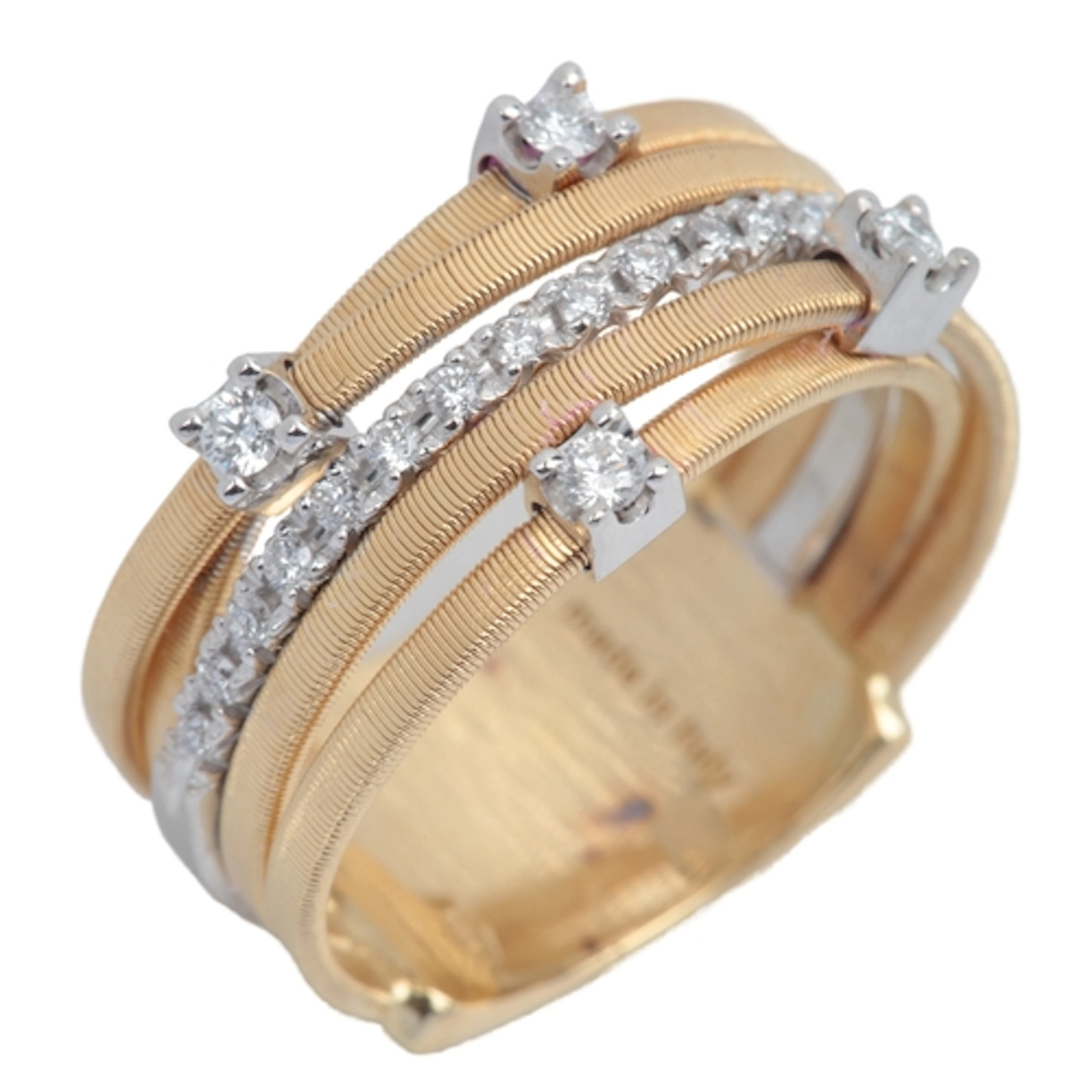 Marco Bicego, a gold and diamond ring, compose of five cross...