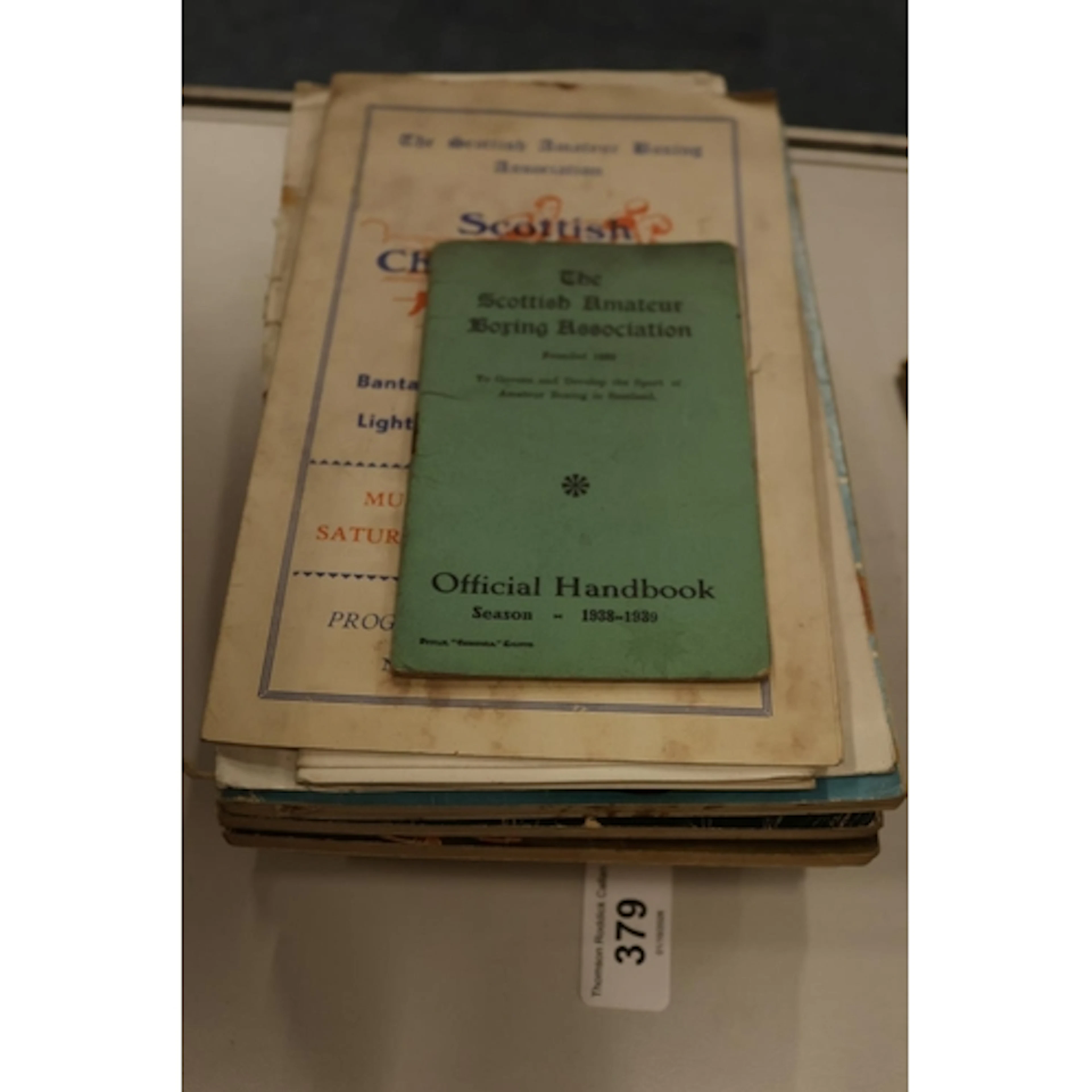Boxing memorabilia to include Scottish A.B.A Vs Germany in a...