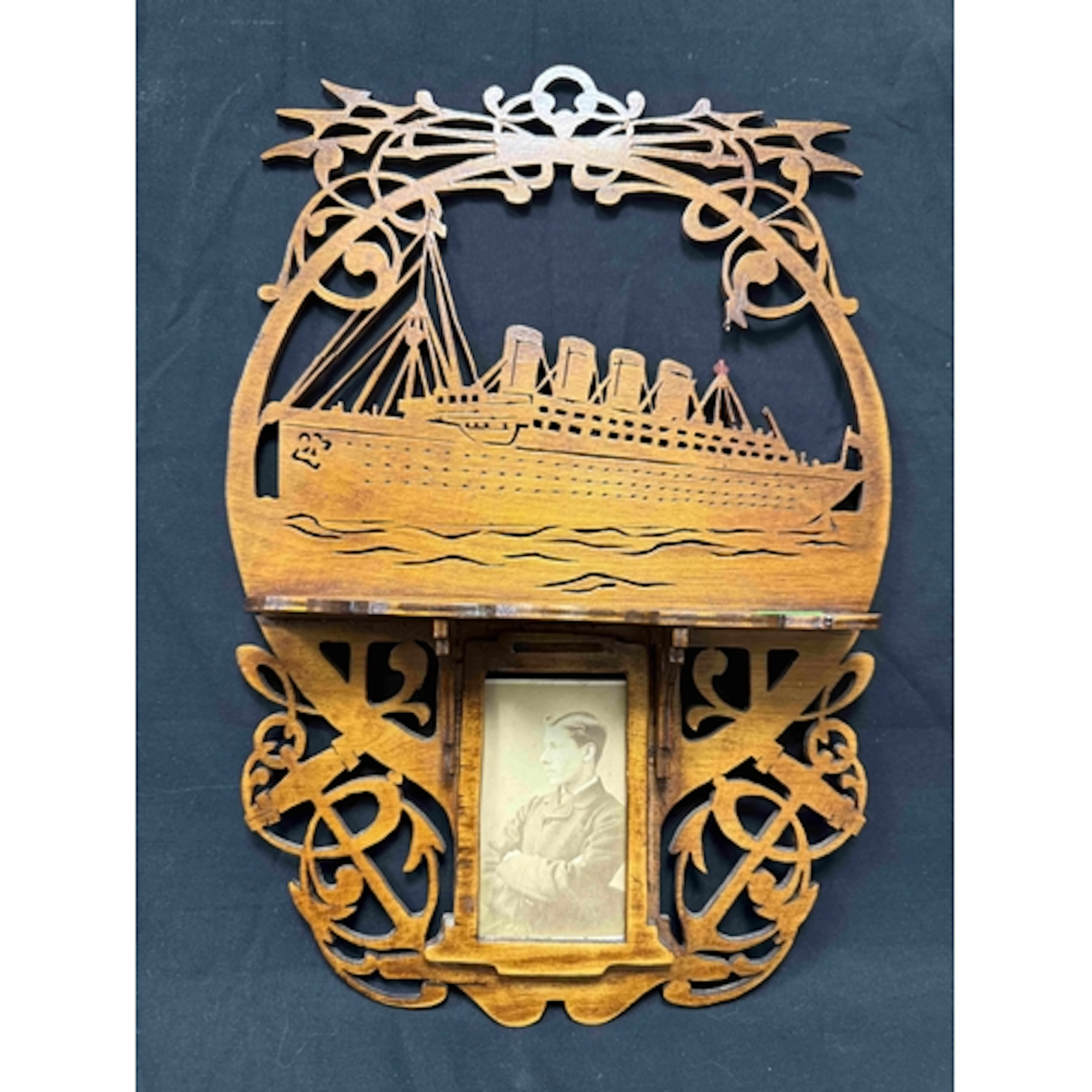 R.M.S. Titanic: R.M.S. Titanic: Folk art fretwork carving o...