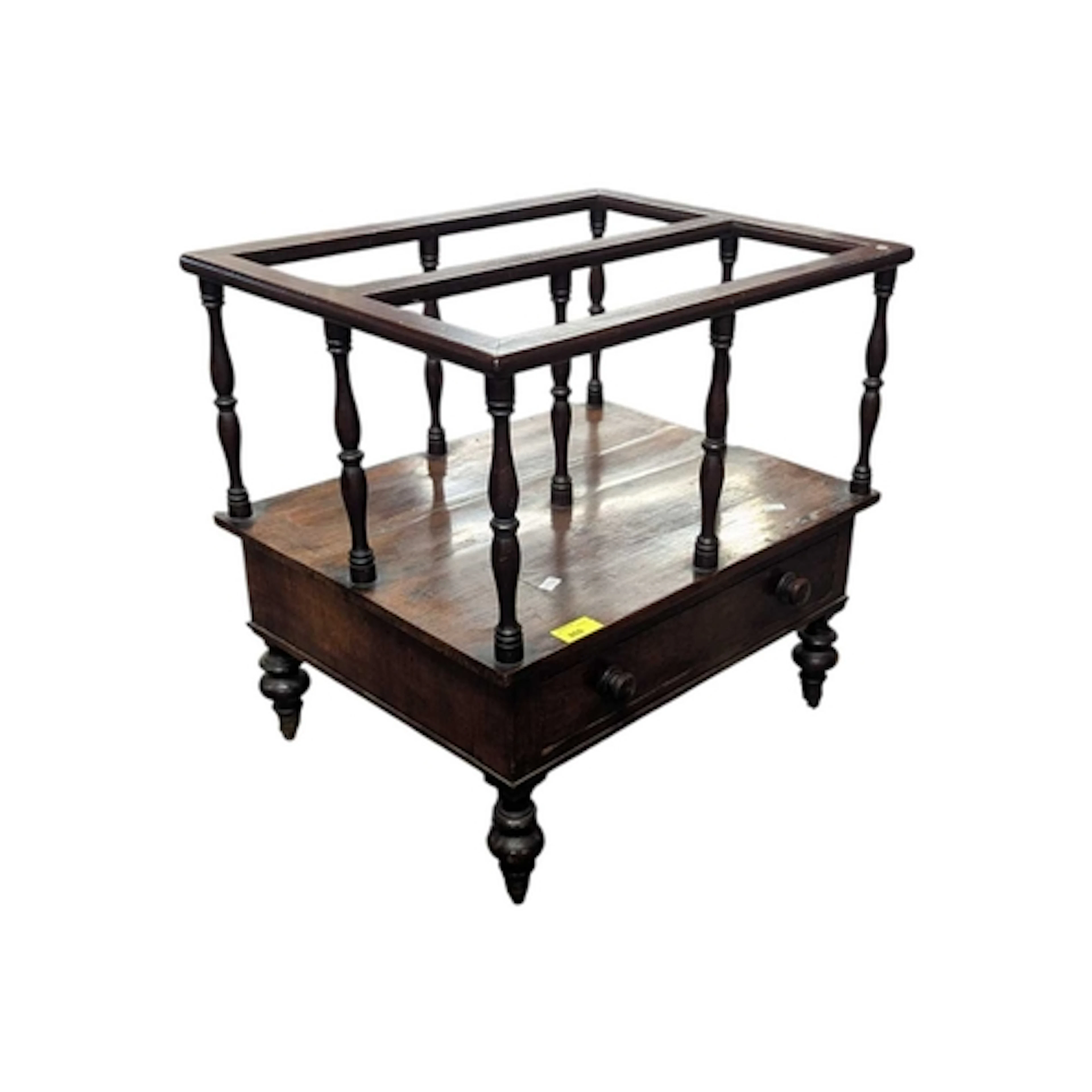 Early 20th century mahogany Canterbury bookcase magazine rac...