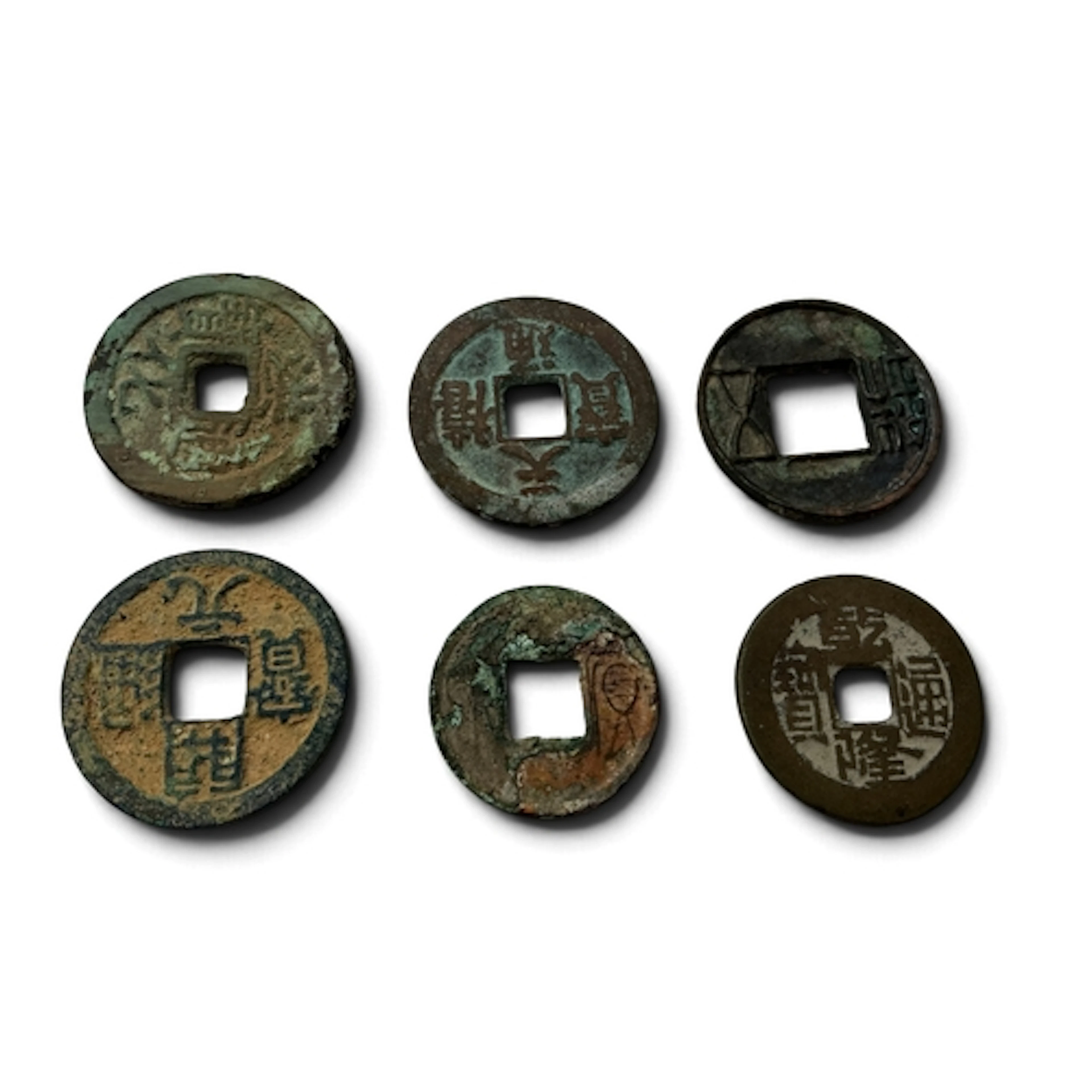 Six Chinese Early Dynasty Coins, includes Western Han 206 B....