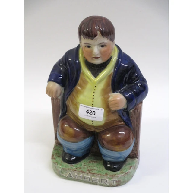 Late Staffordshire pottery figure of Daniel Lambert, 25cm hi...