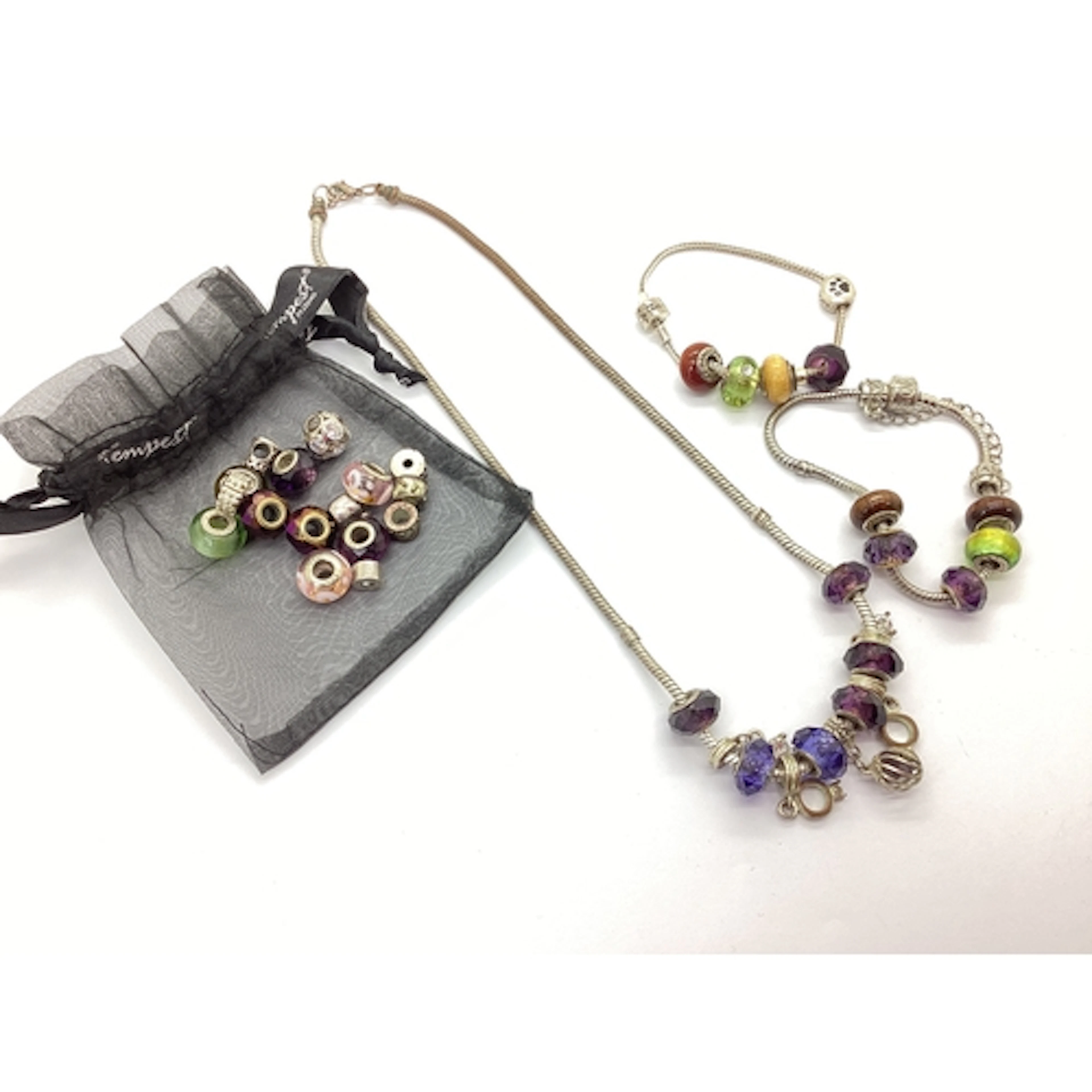 A Collection of Pandora-Style Jewellery, including a snake l...