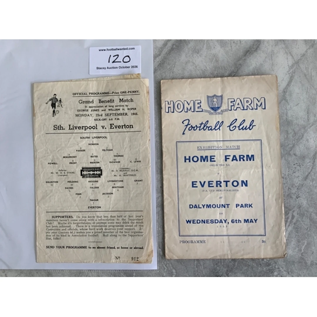 46/47 South Liverpool v Everton Testimonial Football Program...
