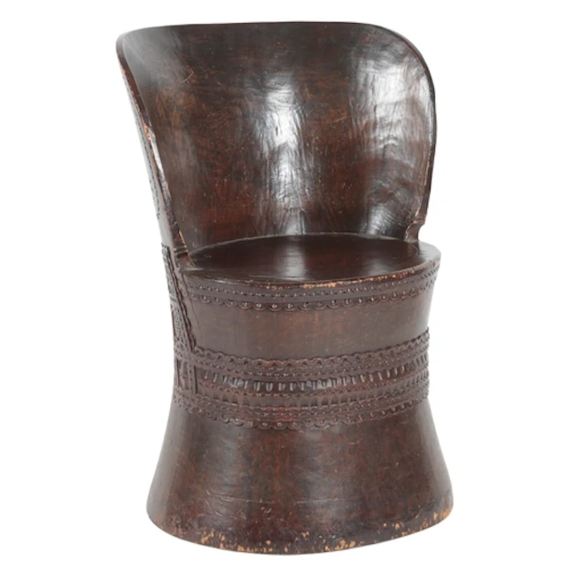 A Norwegian Chestnut Kubbestol (tree stump chair), 19th / ea...
