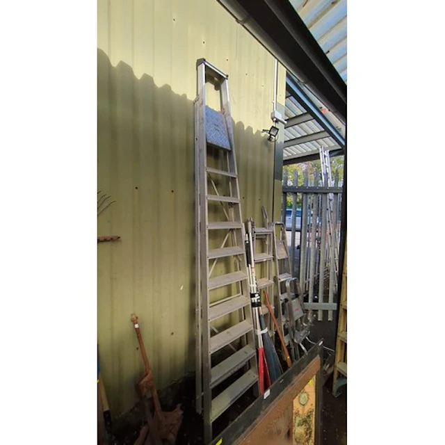 Aluminium industrial platform ladder.