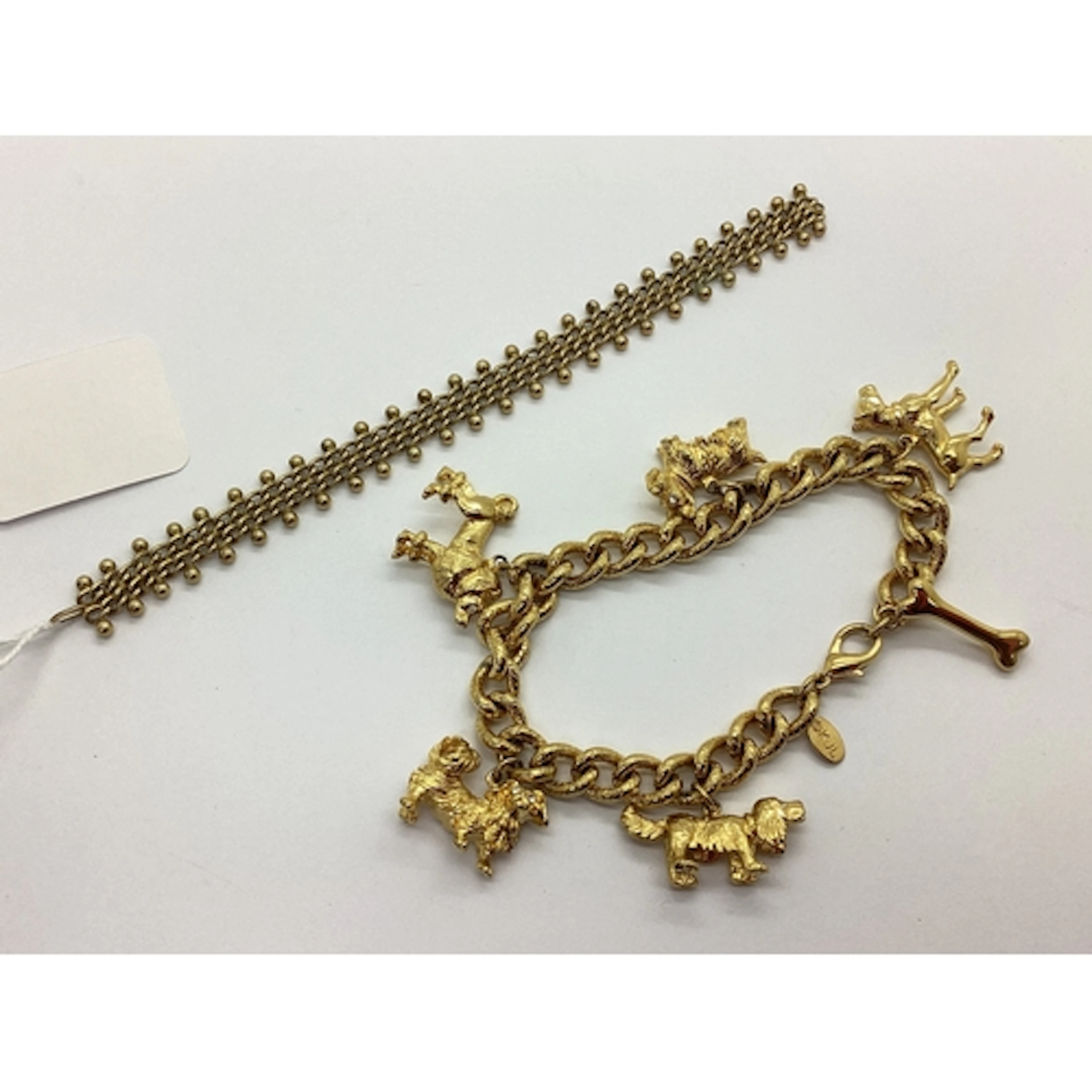 Amerik; A Vintage Fancy Curb Link Bracelet, (lacking clasp),...