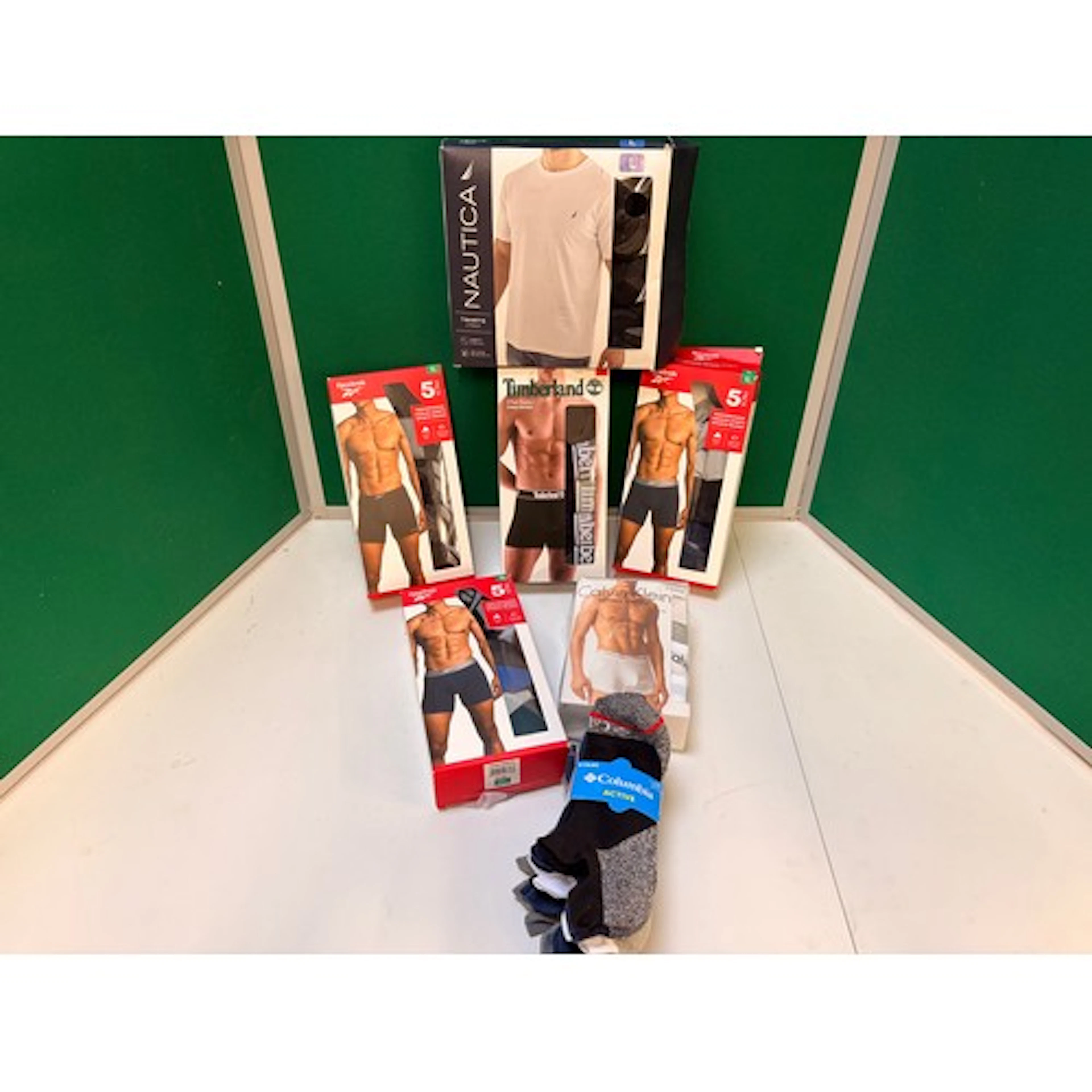 A selection mens underwear, including Timberland, Calvin Kle...