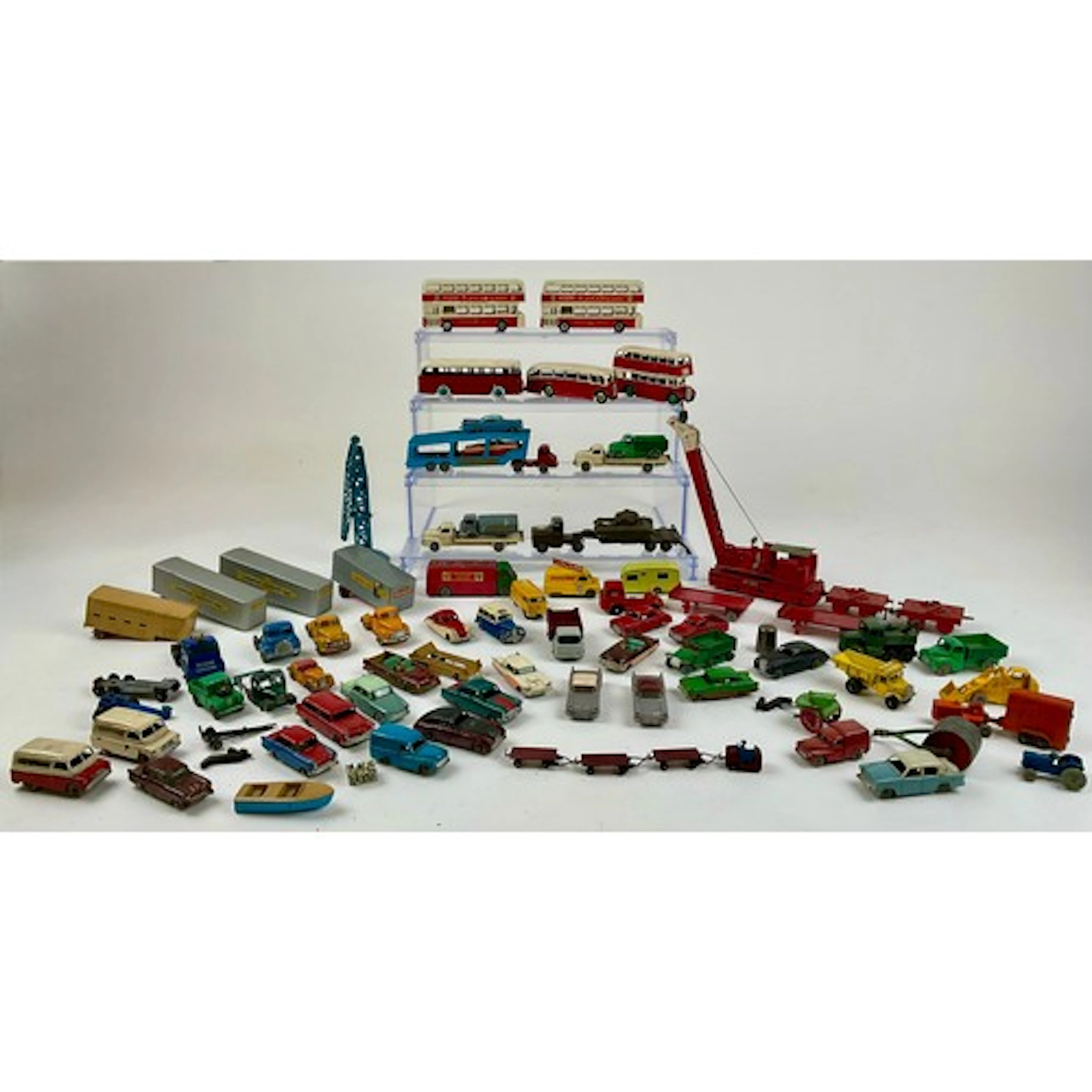 Various playworn diecast motor vehicles including a Hornby D...