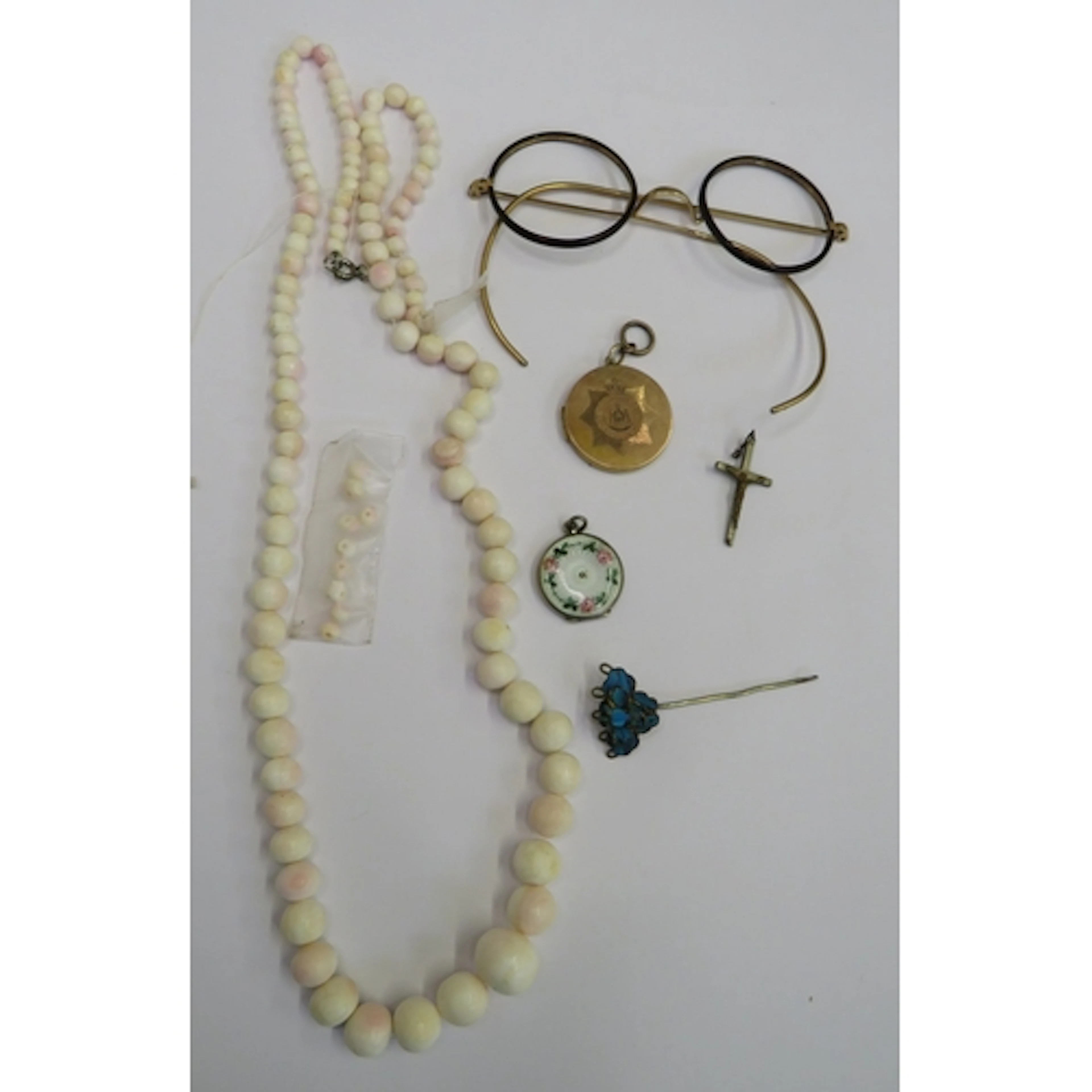 Enamelled Locket, gold back & front Devonshire regiment, sma...