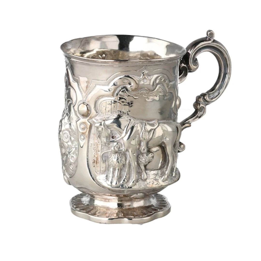 A VICTORIAN SILVER CHRISTENING MUG, LONDON 1859 Makers mark ...