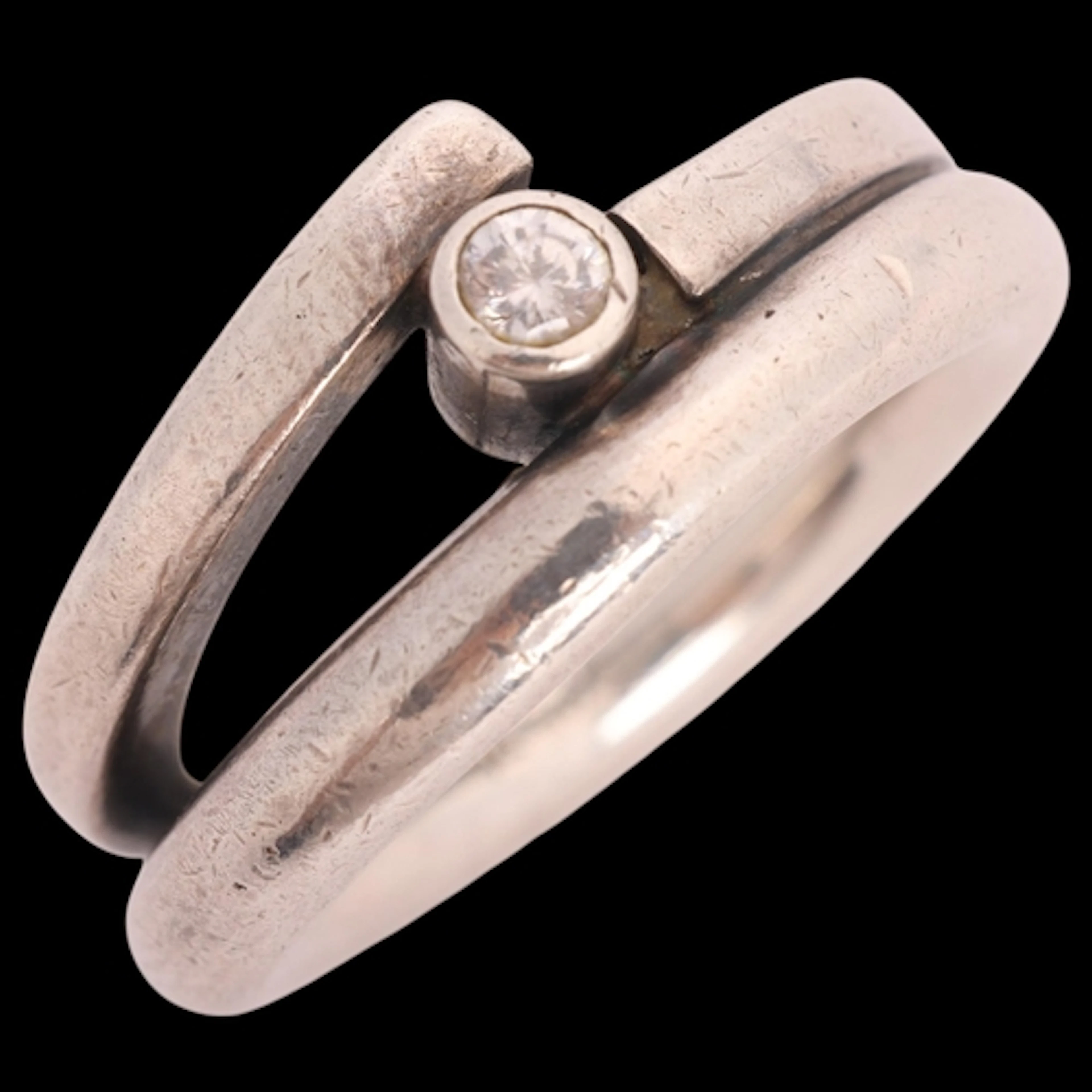 SCROUPLES - a Danish modernist sterling silver single stone ...