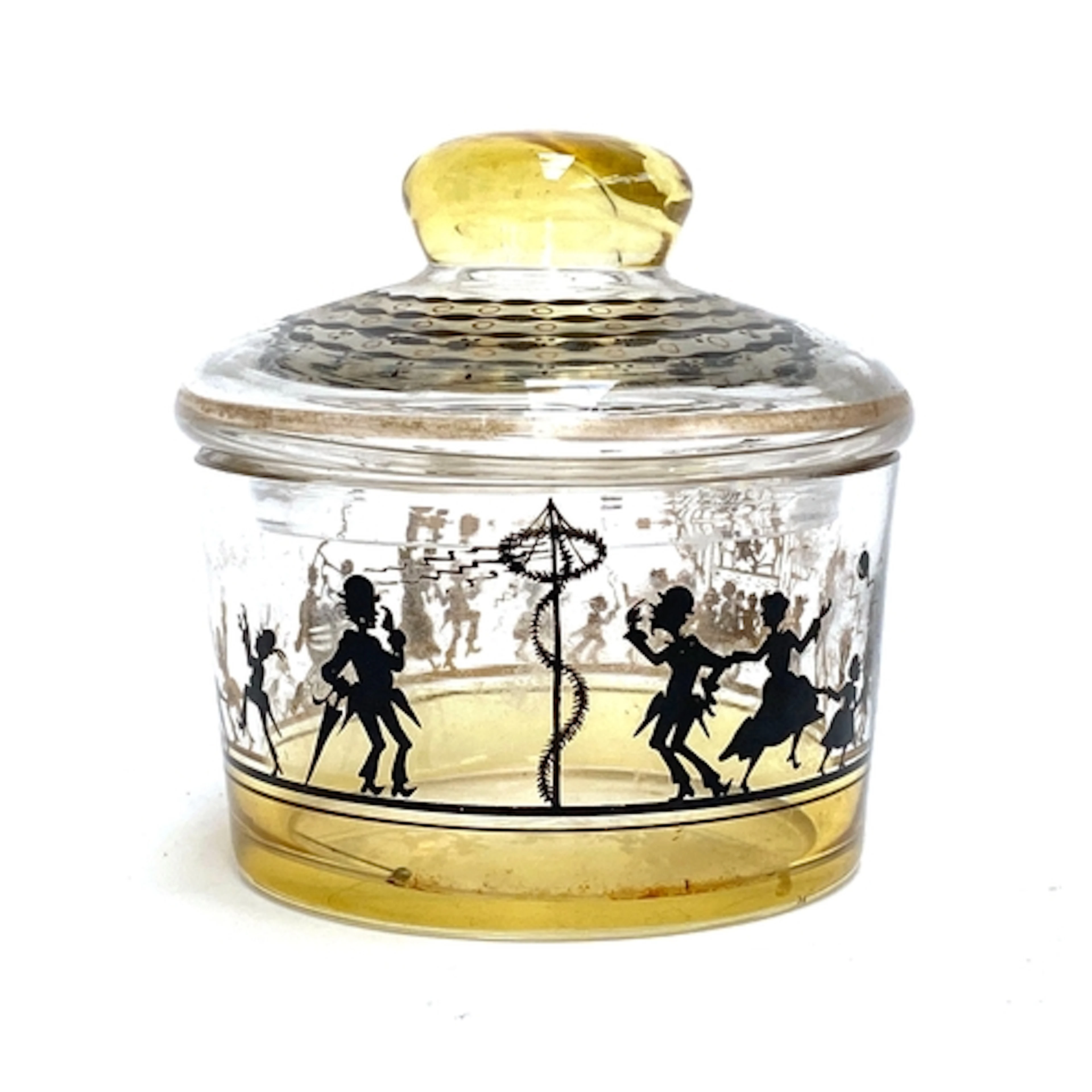 An Art Deco Bohemian Steinschonau Haida Silhouette lidded po...