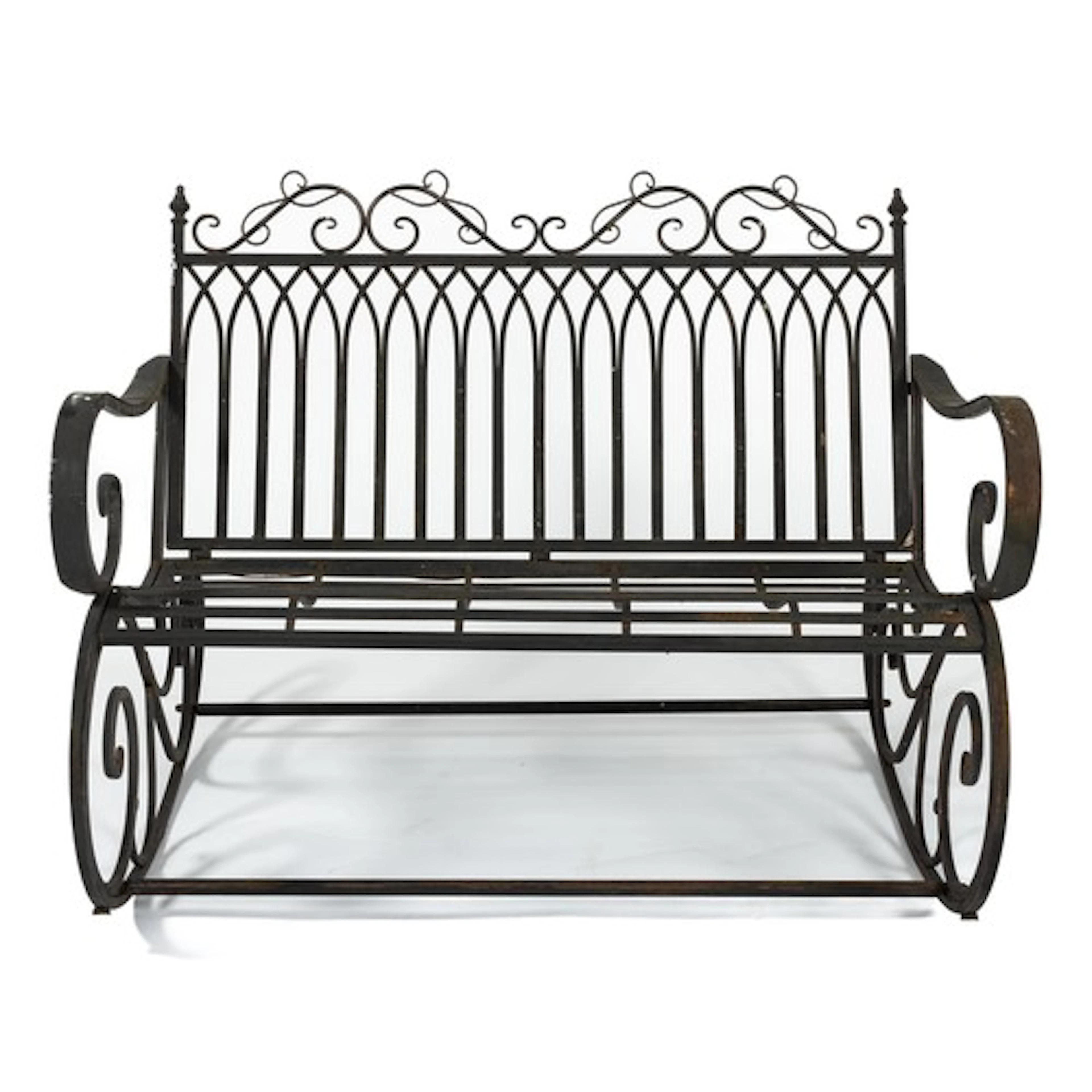 A modern Victorian design, metal rocking two seater garden b...