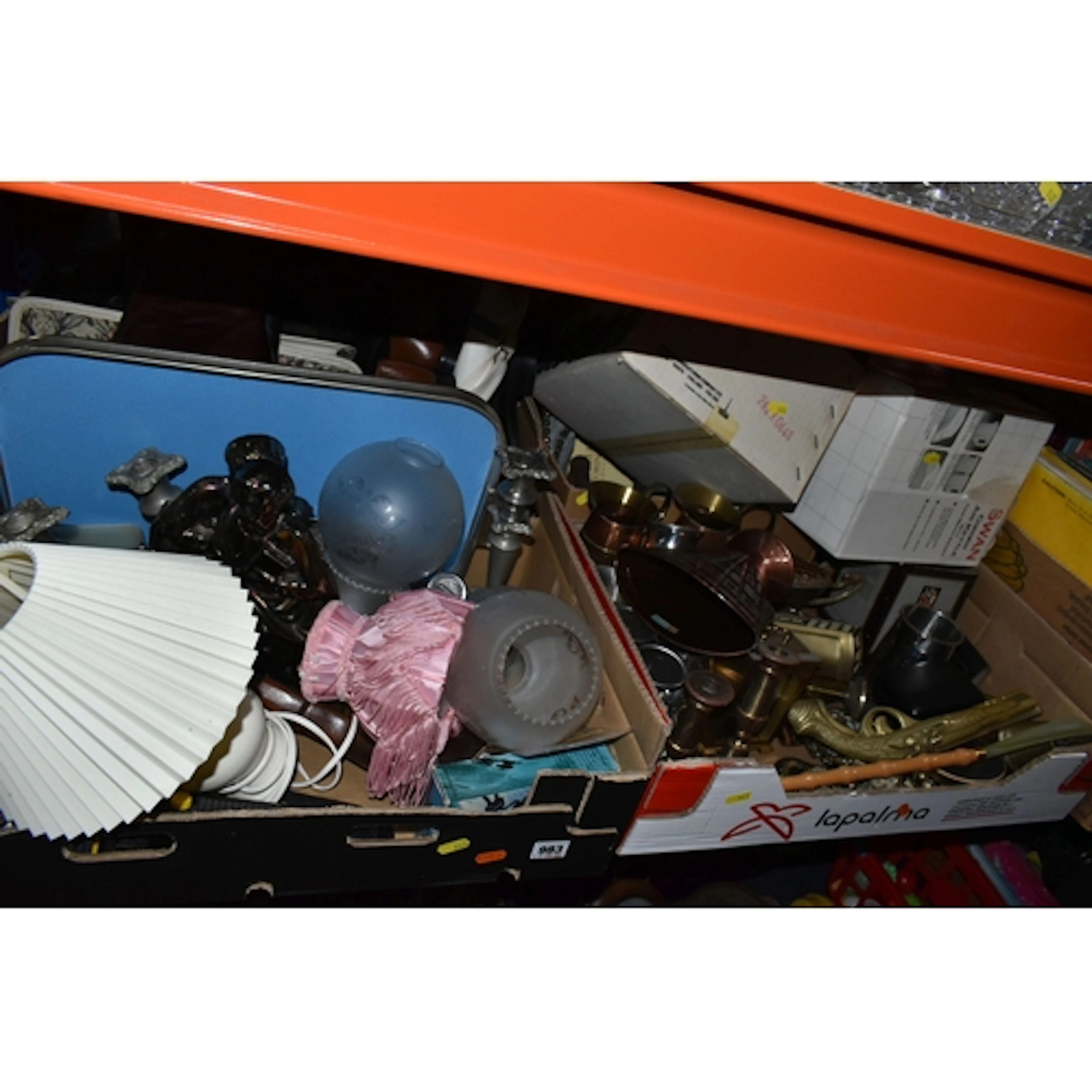 FOUR BOXES AND LOOSE OF GENERAL HOUSEHOLD ITEMS to include a...