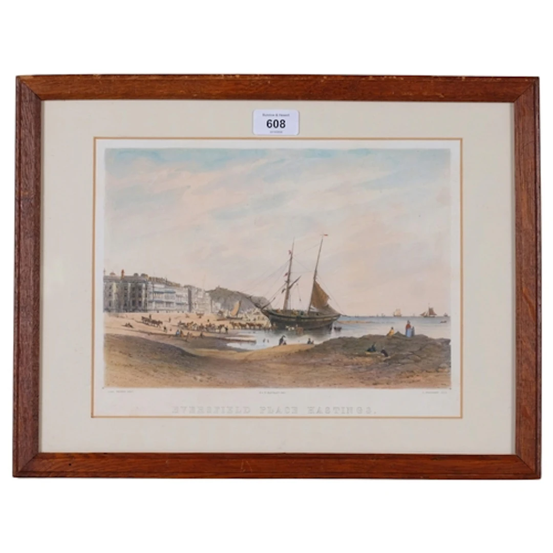 Eversfield Place Hastings, hand colour lithgraph after John ...