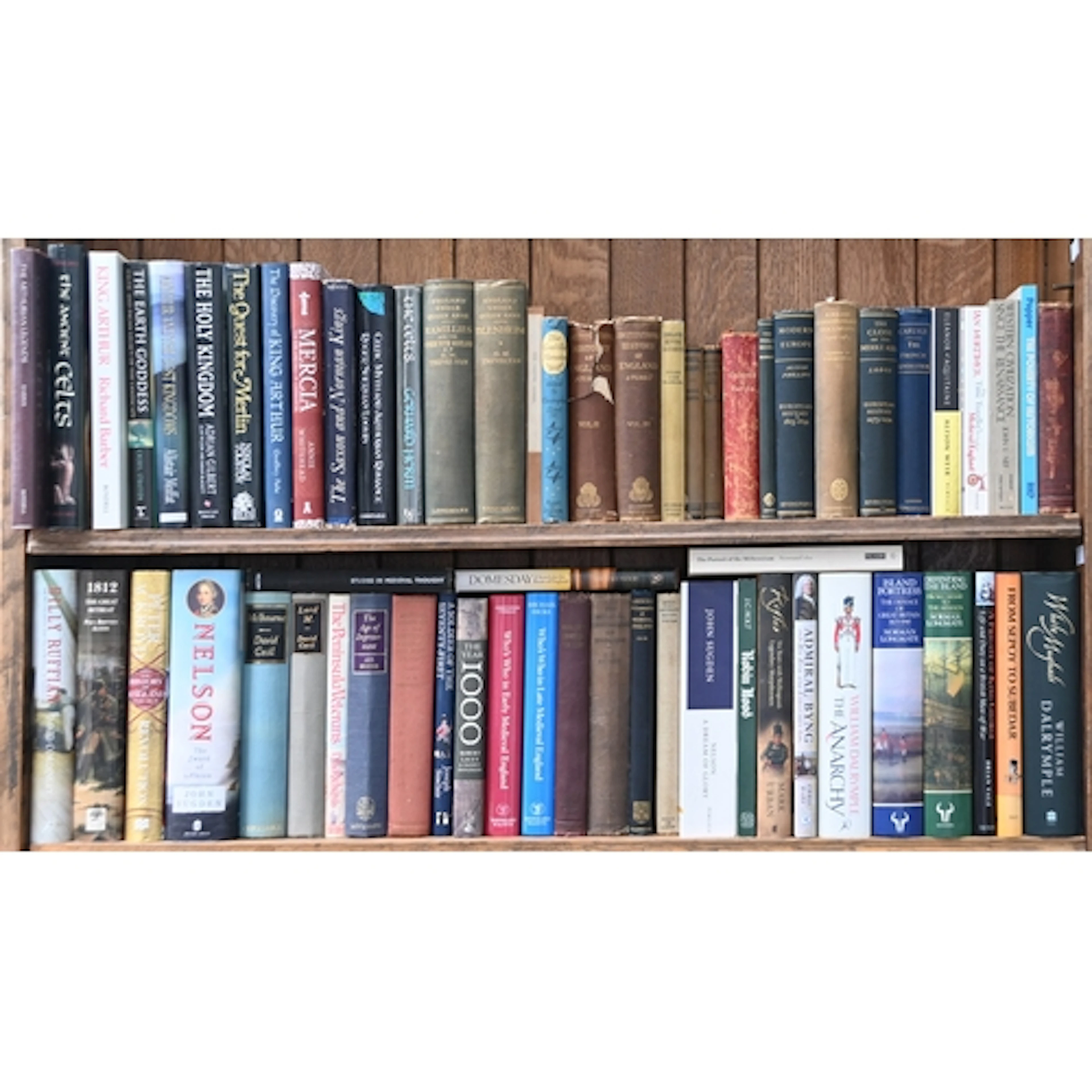 Books. Five shelves of history, mostly British, some Europea...