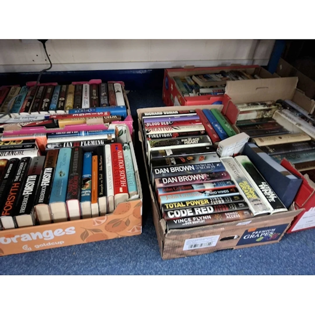 FIVE BOXES OF CRIME, THRILLER AND HISTORICAL NOVELS from aut...