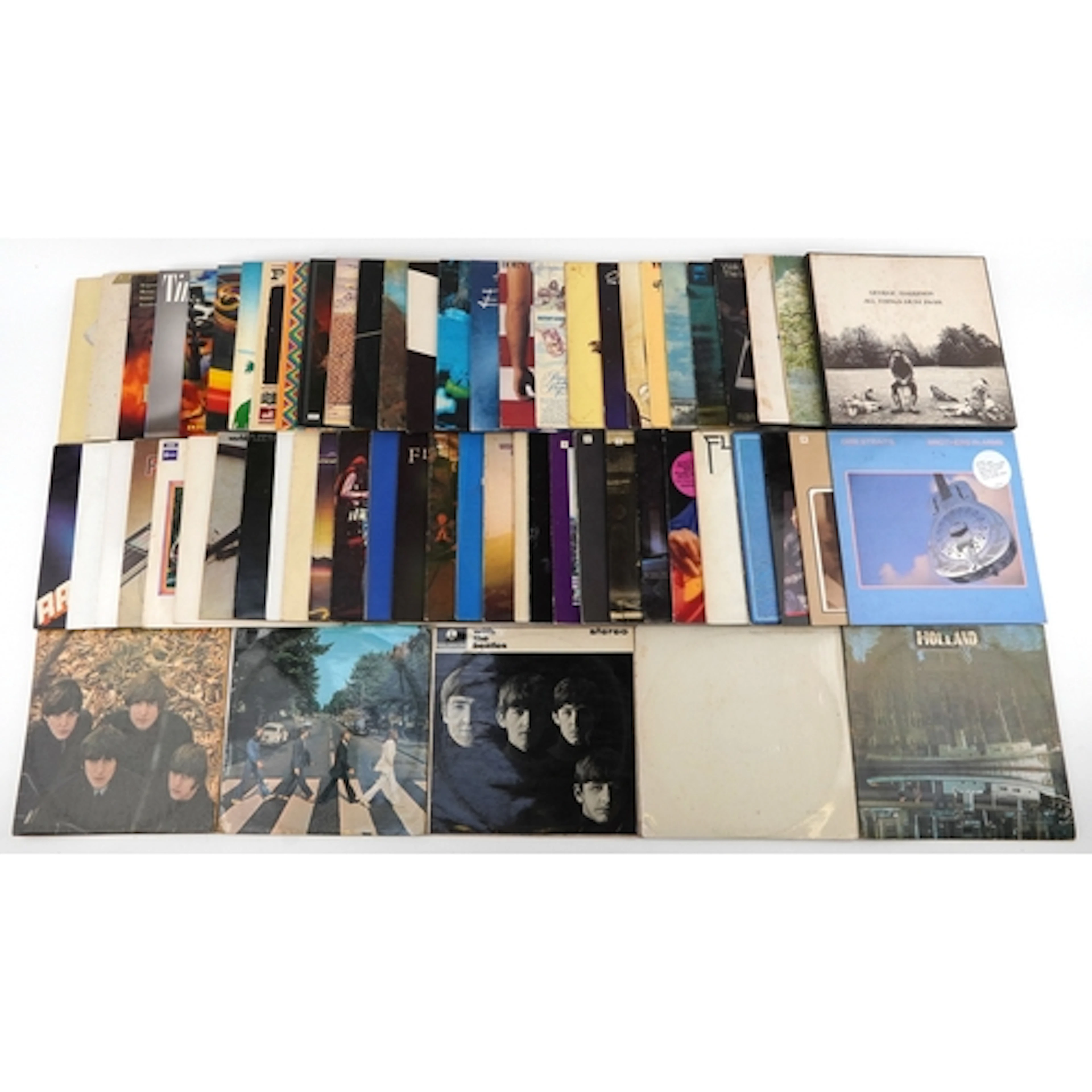 Collection of vinyl LP records including George Harrison, Jo...