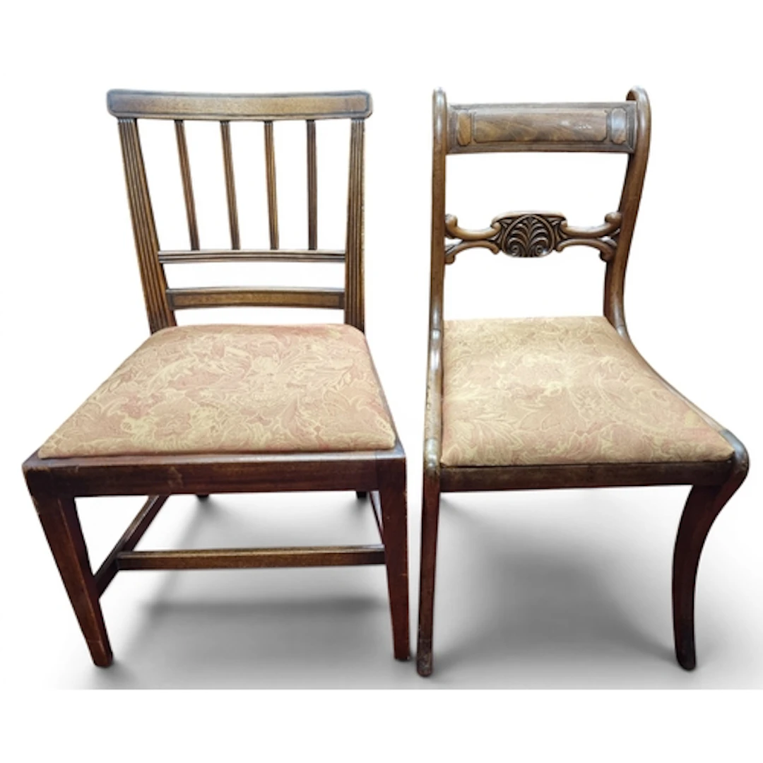 A 19th Century Hepplewhite style dining Chair along with a R...