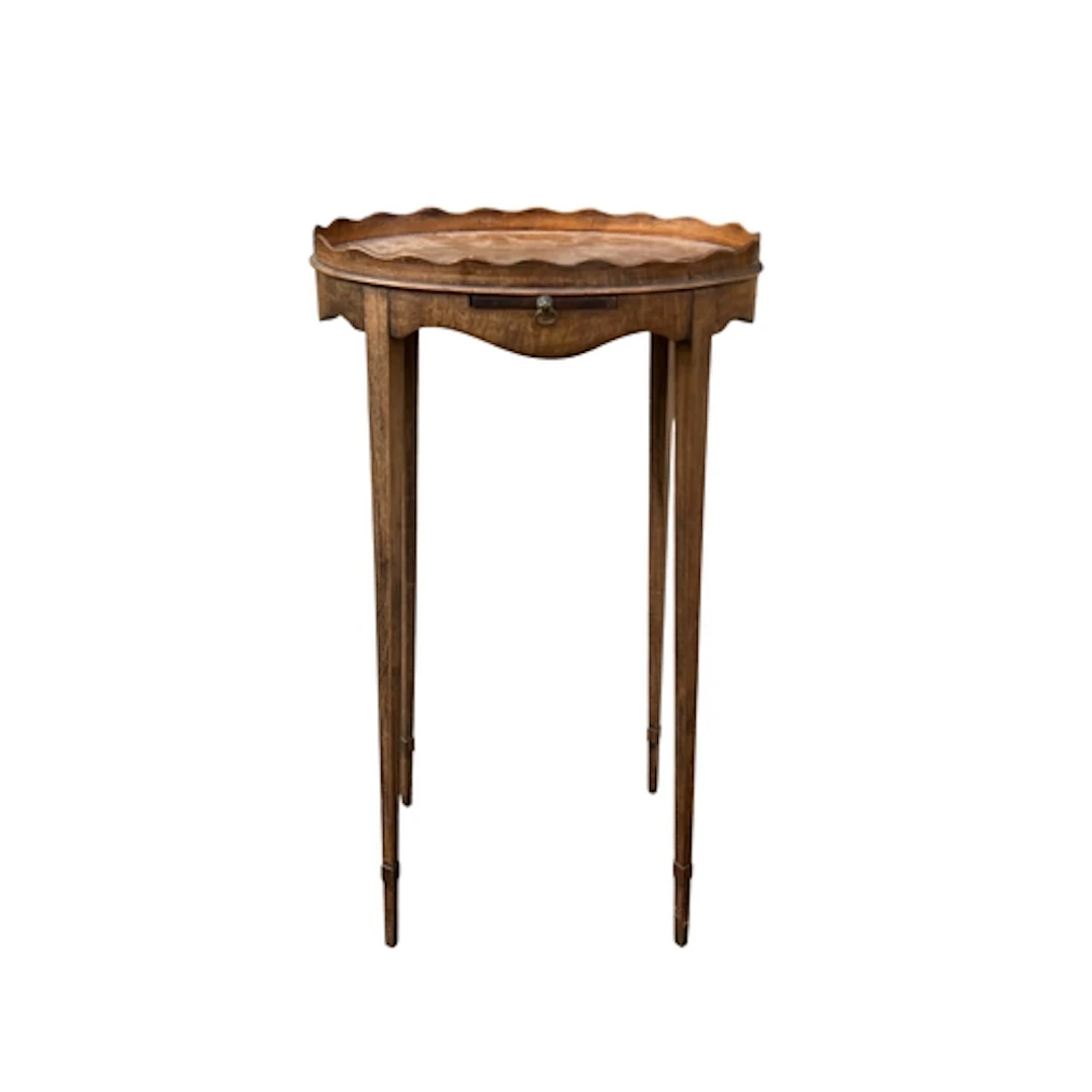 A 19TH CENTURY NIGHTSTAND WITH SINGLE CANDLE SCONCE 64cm H x...