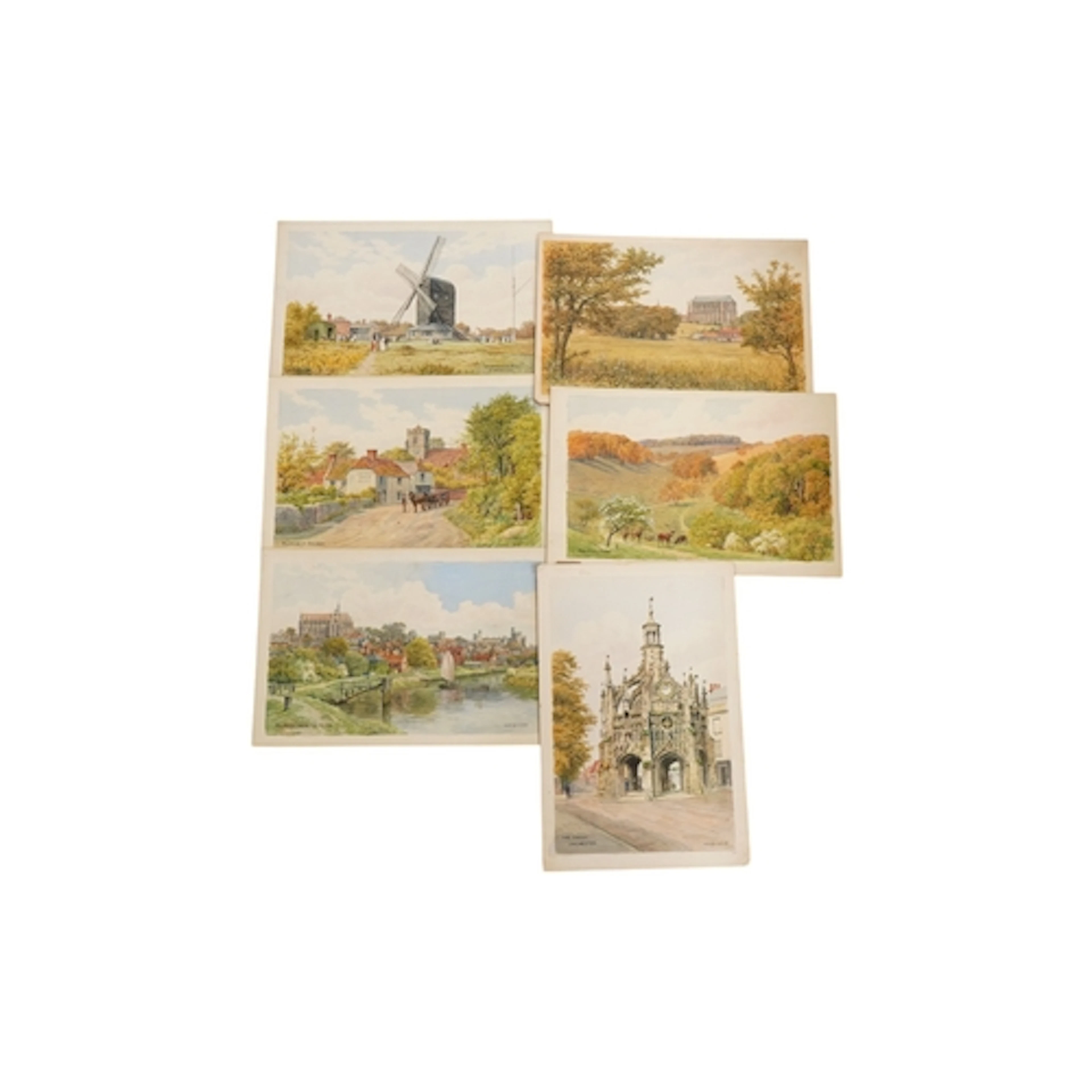 Alfred Robert Quinton (1853-1934), a set of six original wat...