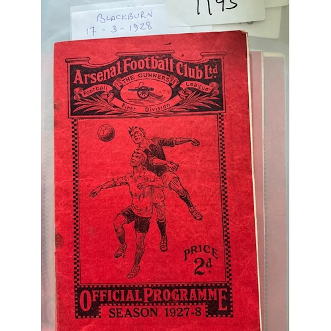 1927 - 1928 Arsenal v Blackburn Football Programme: For the ...