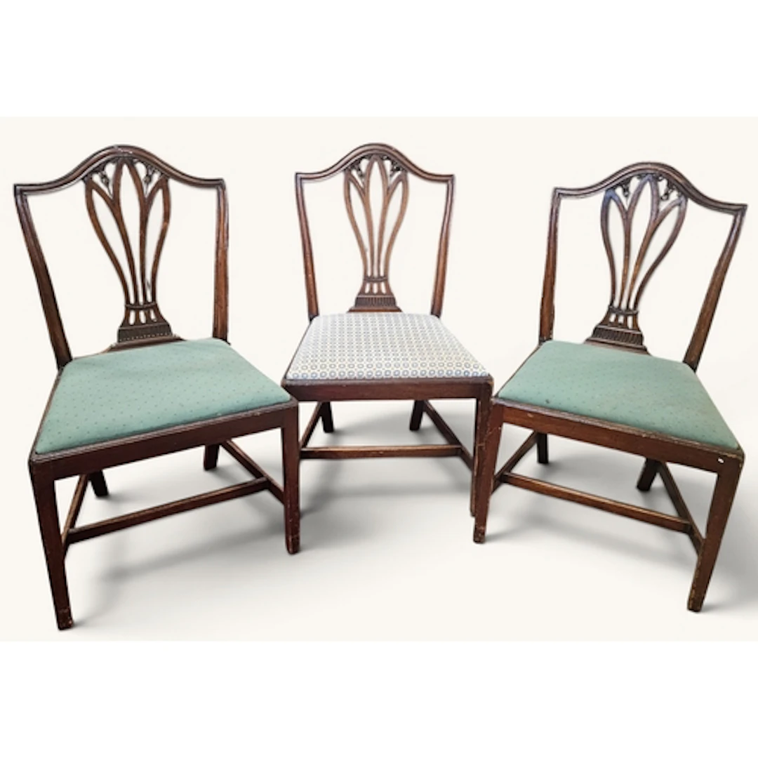A Harlequin set of five 19th Century Mahogany Dining Chairs.