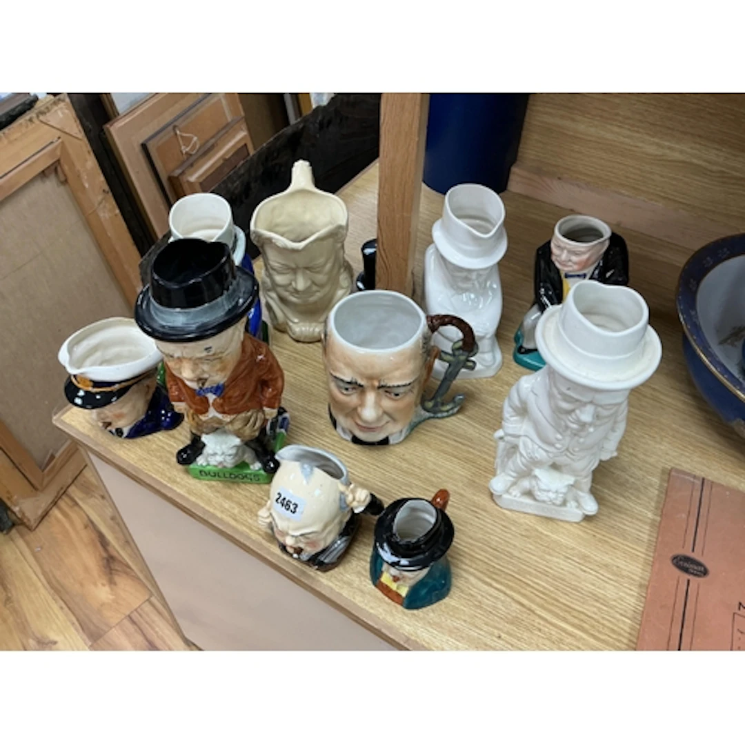 Churchill interest ten character jugs to include Burleighwar...