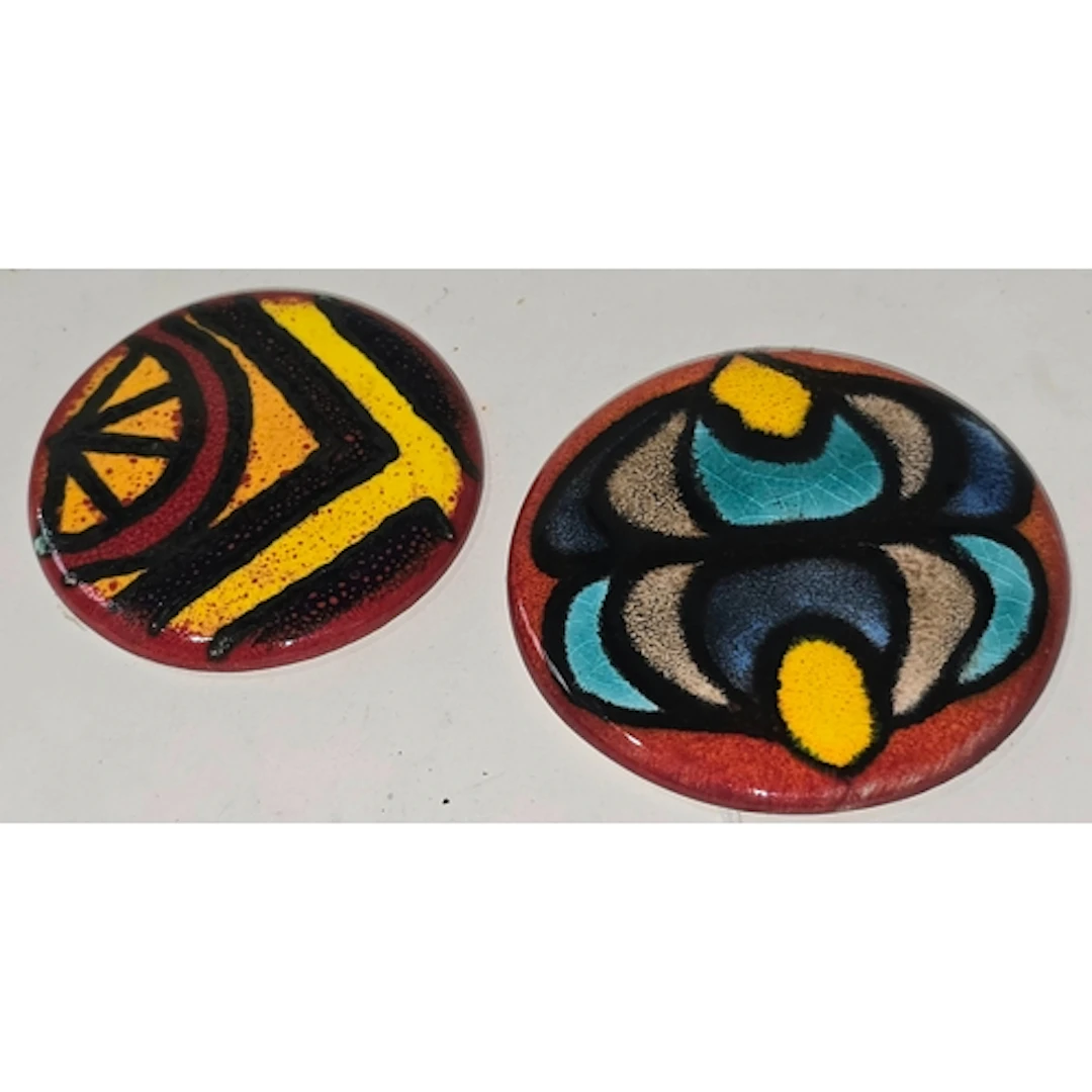 Poole Pottery living glaze Delphis style small roundels deco...