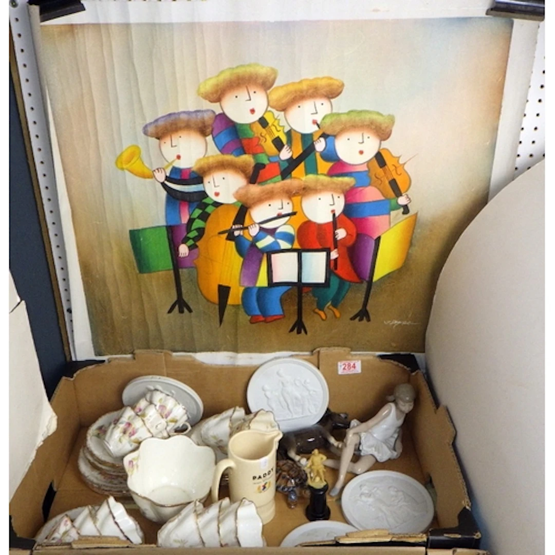 A qty of ceramics to inc Copenhagen plaques, Victorian tea w...