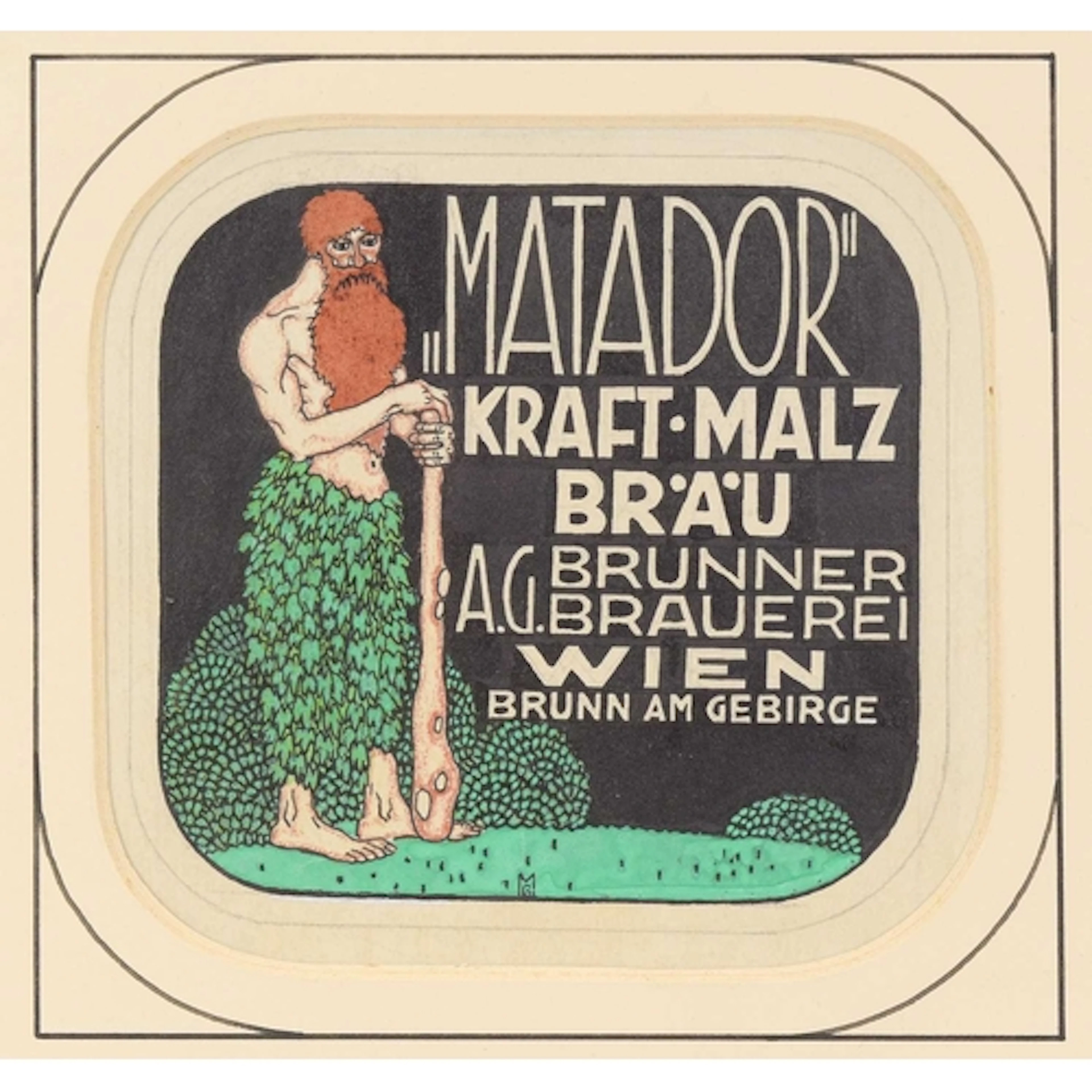 The Vienna Secession, initialled M G, a design for a beer ma...