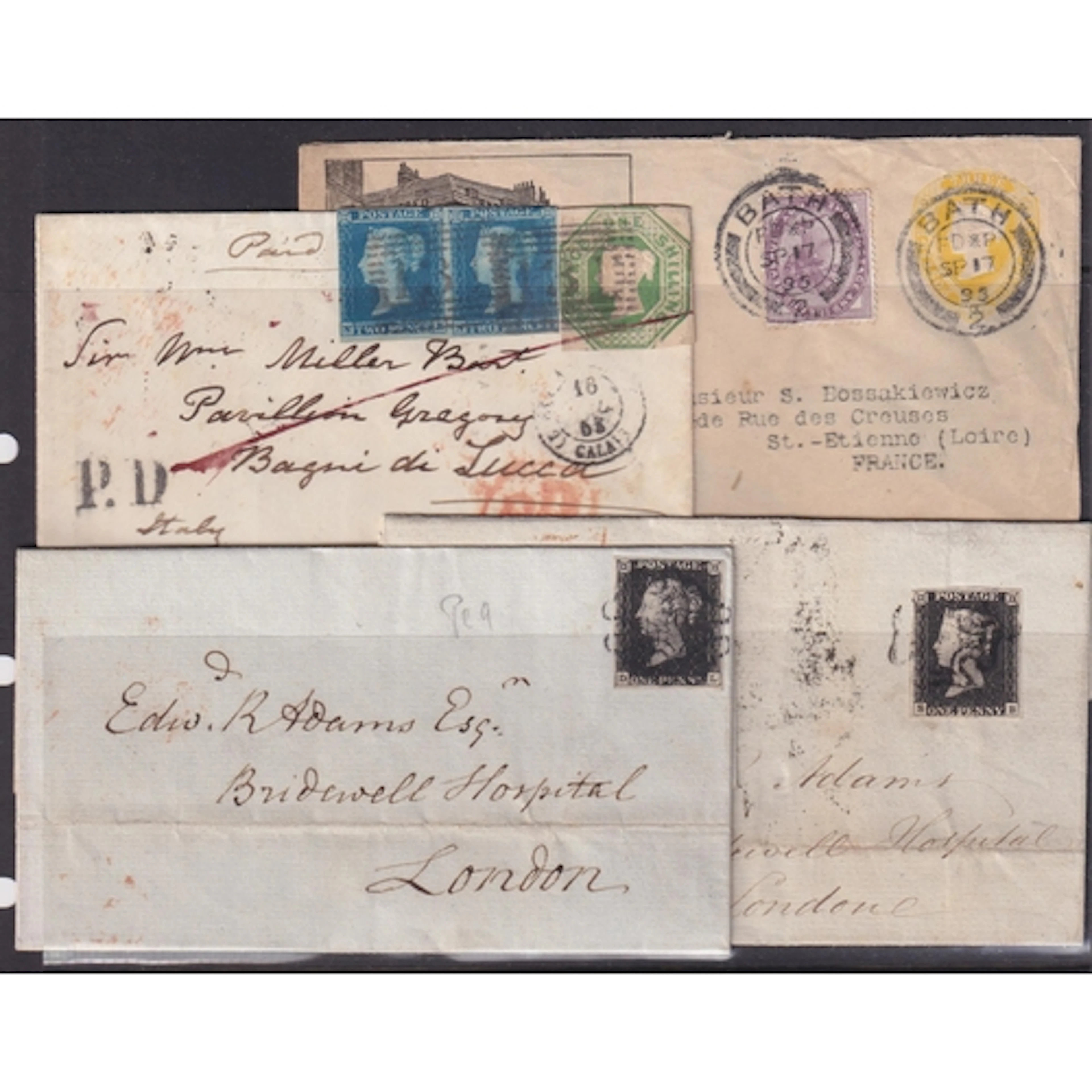 A group of 4 QV covers, includes x2 1841 covers both affixed...