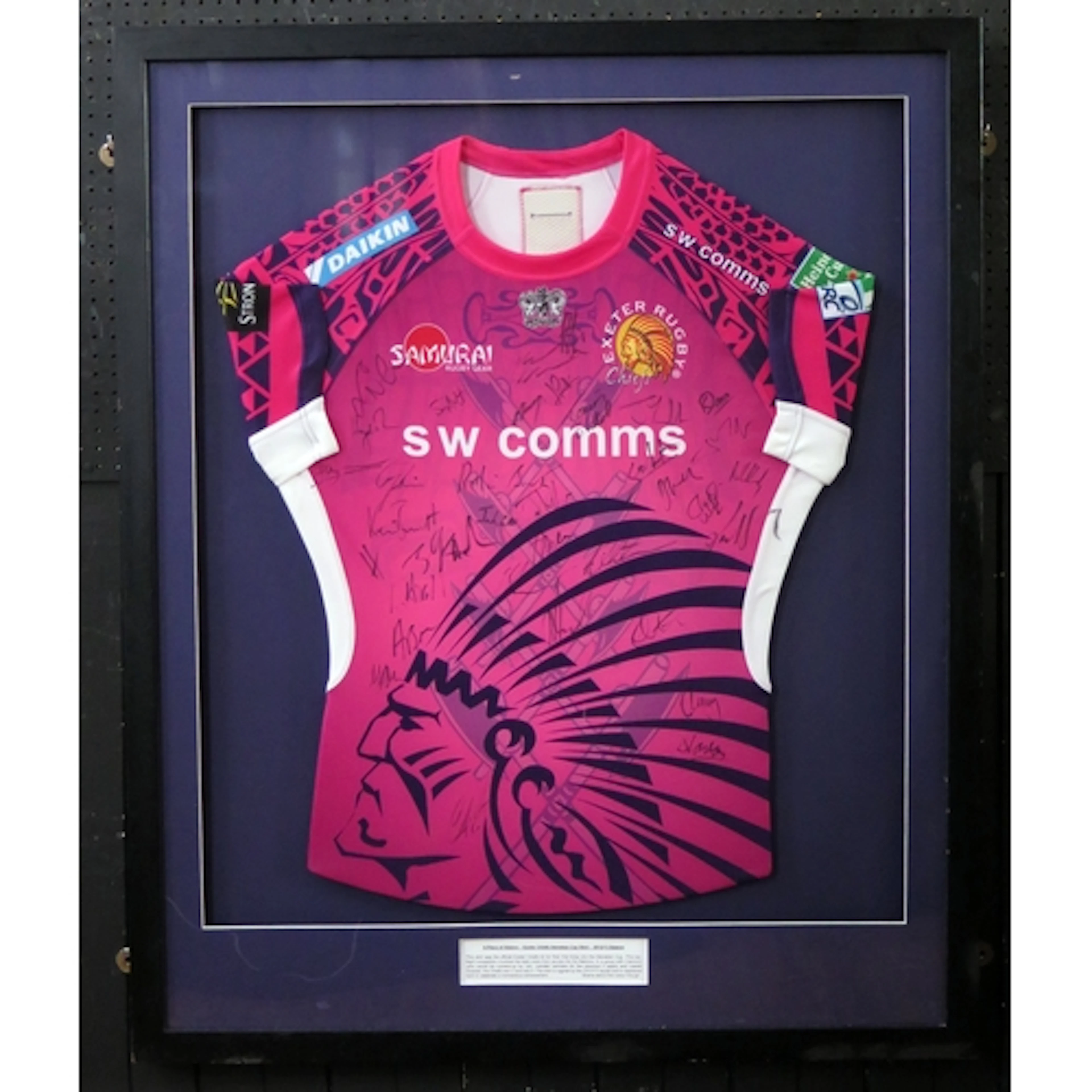 Exeter Chiefs signed rugby shirt from the2012/13 season, mou...