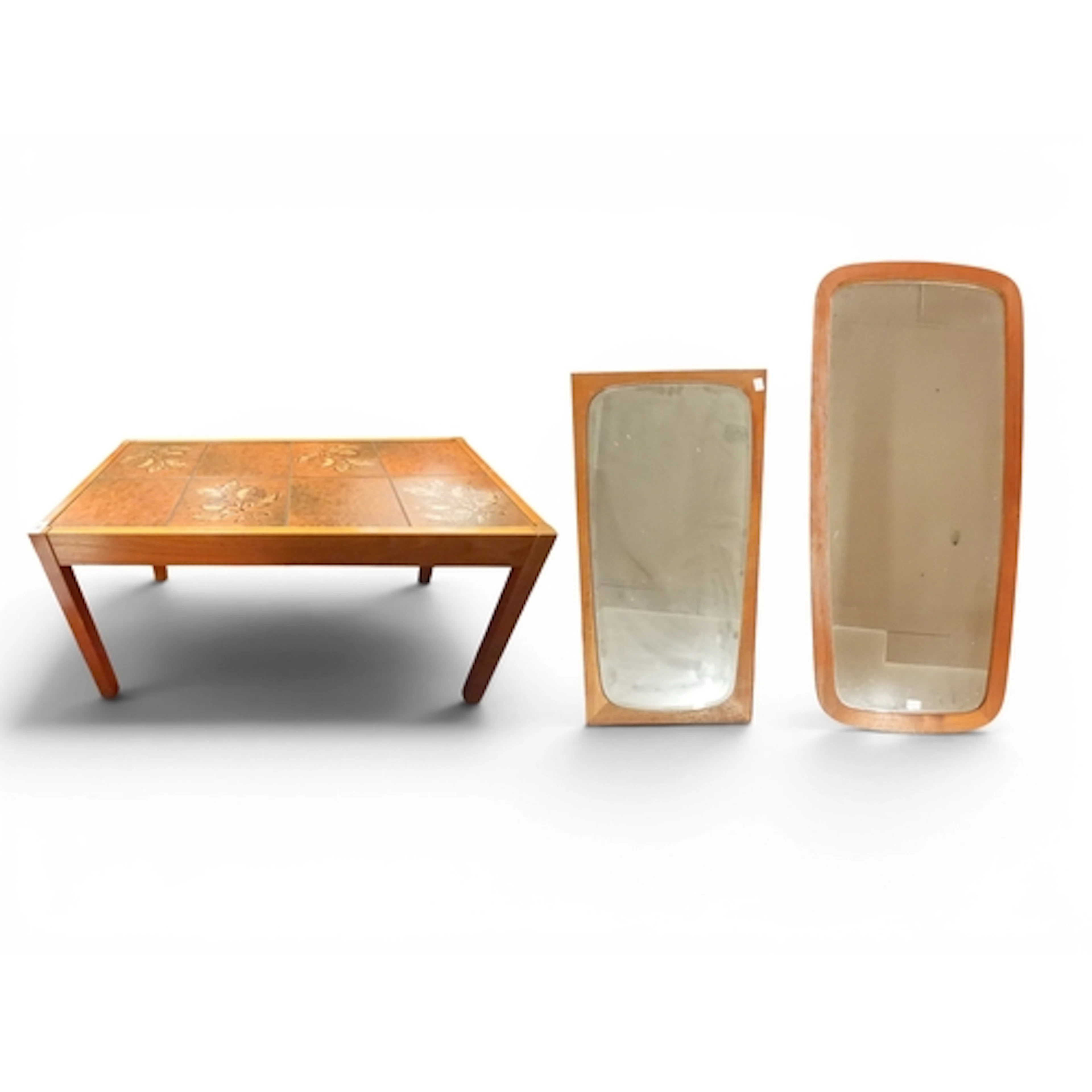 A lot comprising a mid 20th century Danish teak framed tile ...