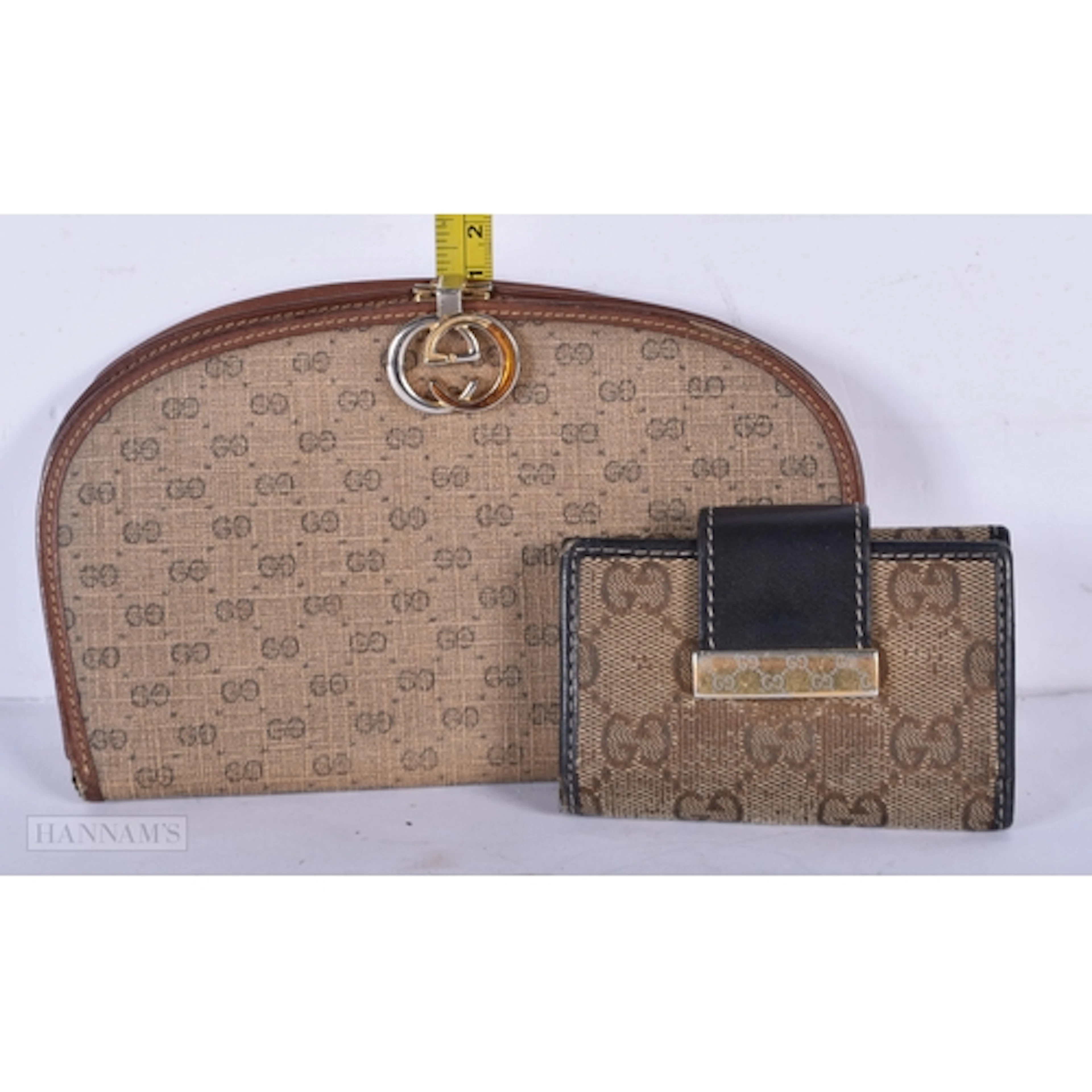 A Vintage Gucci clutch bag and key fob 17.5 x 11cm