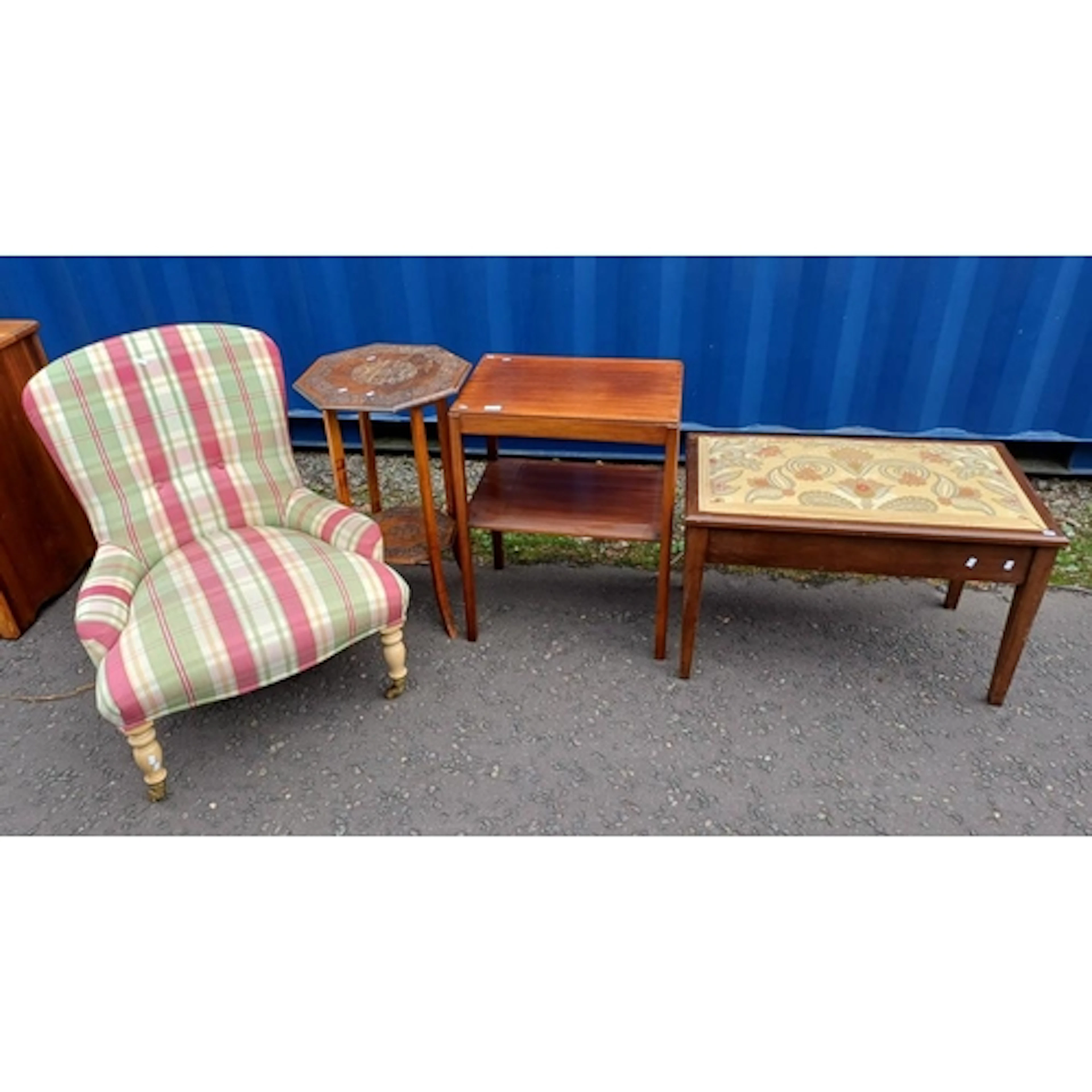 MAHOGANY DUET STOOL WITH LIFT LID TOP, PEDESTAL COFFEE TABLE...