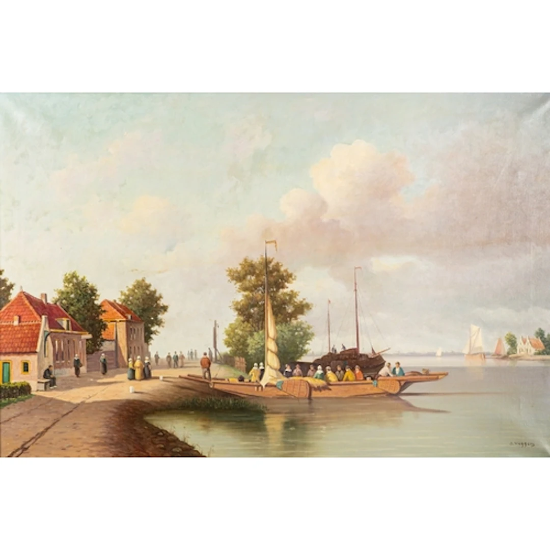 Antoon Weggers (Dutch, 1904-1970) - Dutch scene with transpo...