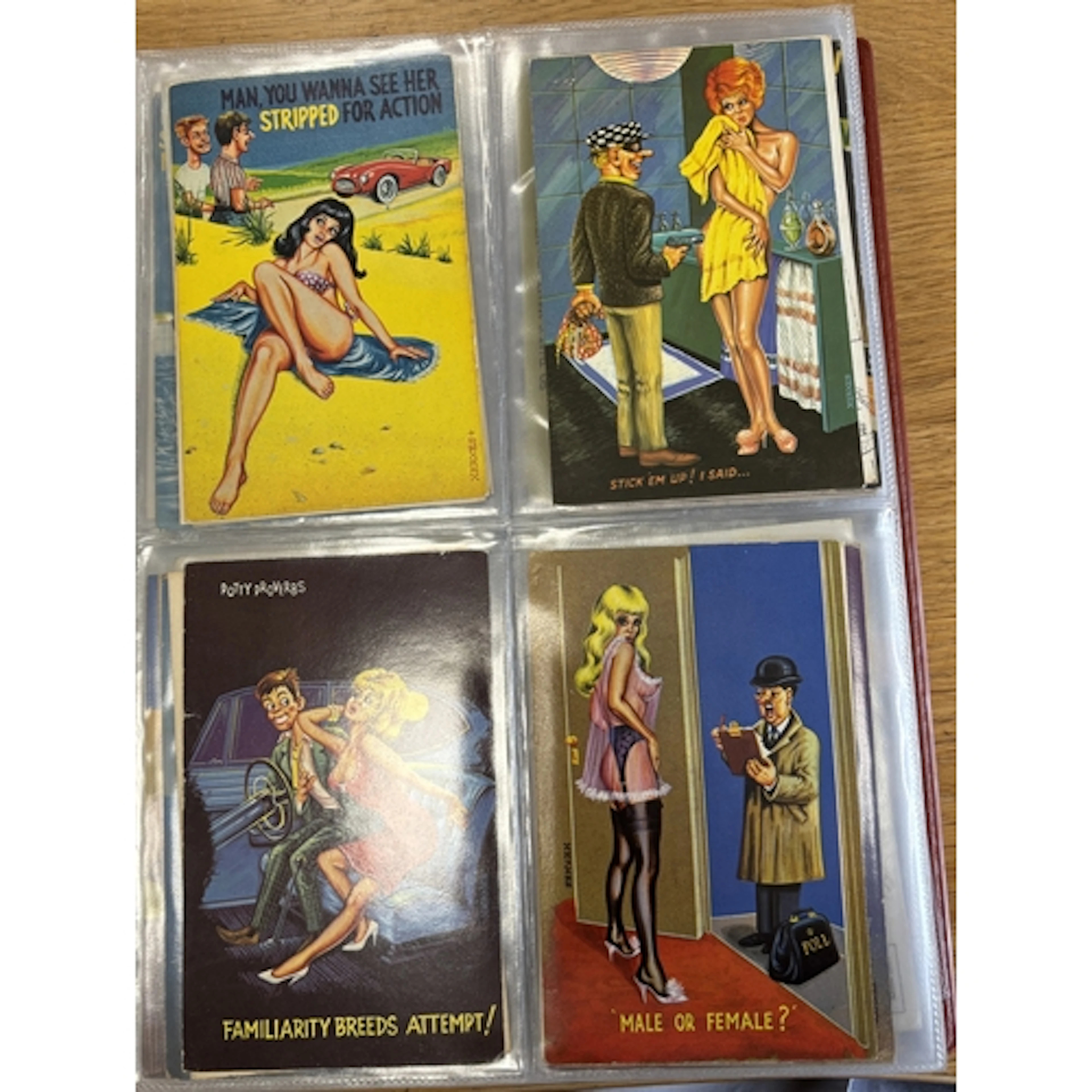 Comic. Collection of vintage and modern cards in two albums,...