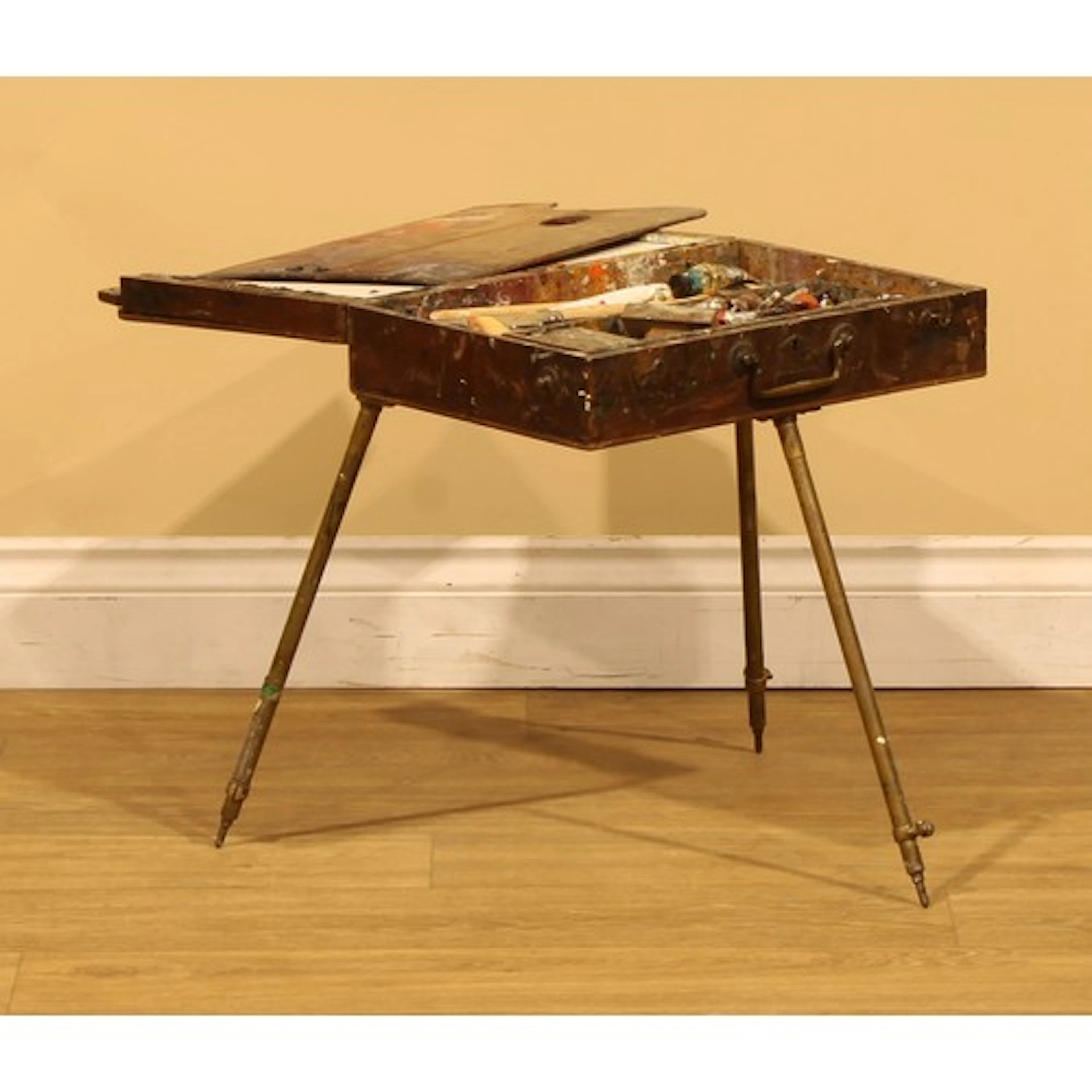 An early 20th century French campaign-type plein air artist’...