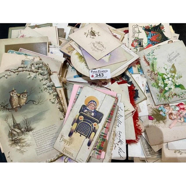 Shoebox with collection of vintage Birthday cards plus a few...