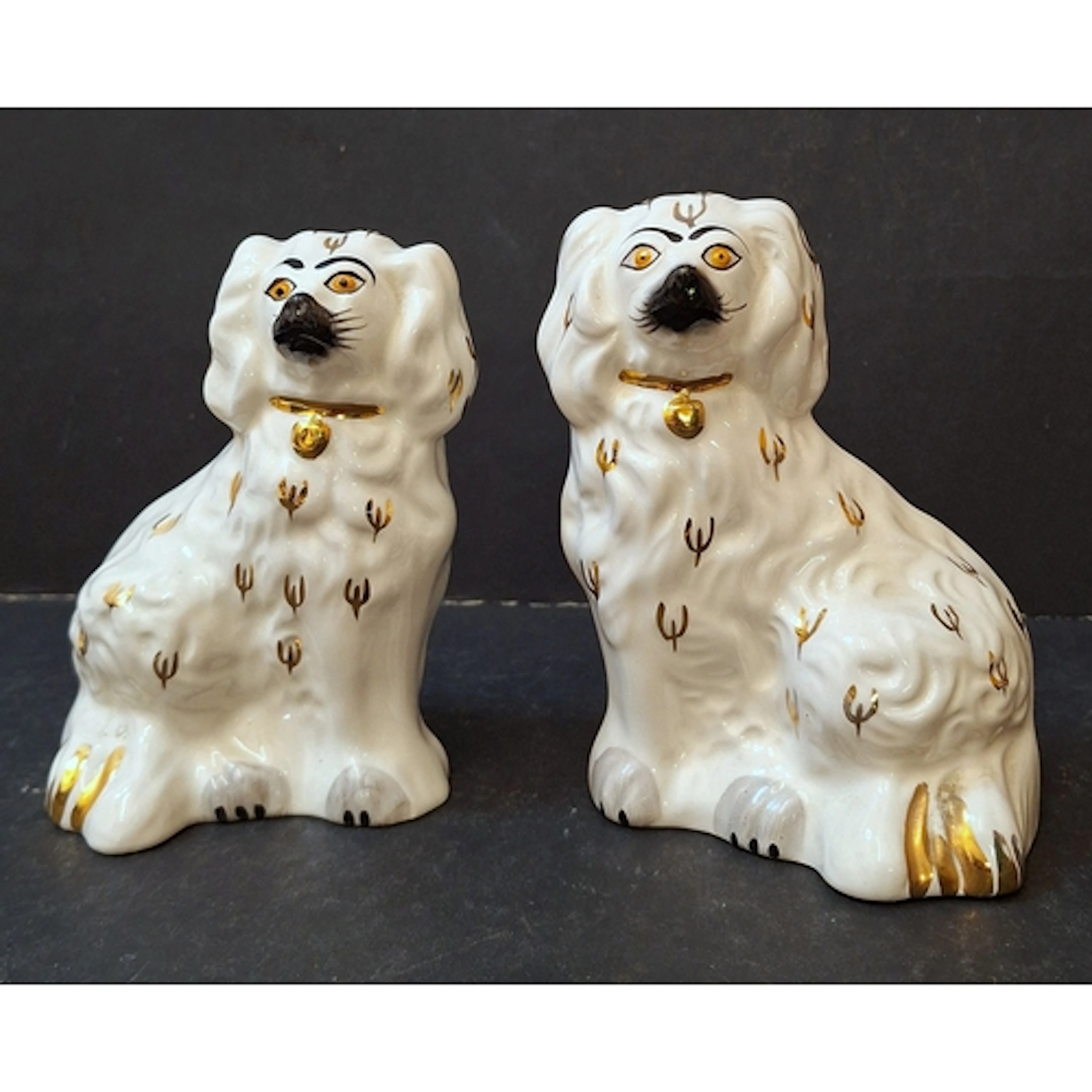Pair Beswick Staffordshire Style Spaniel Fire Dog Figurines ...