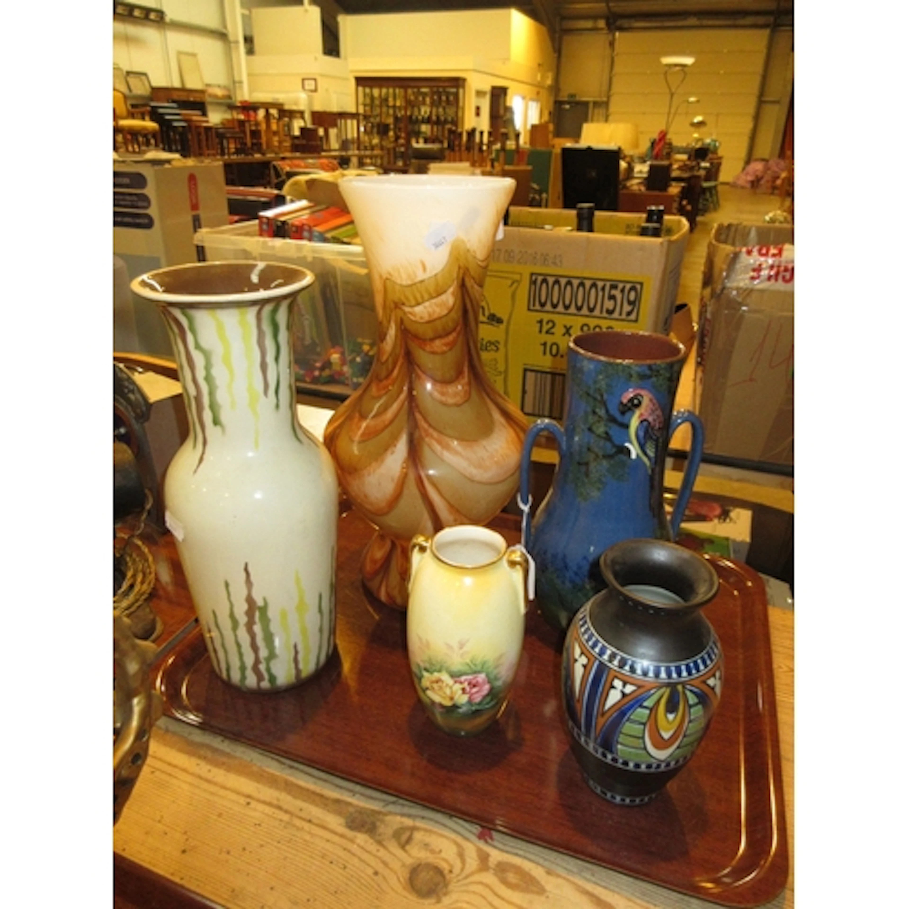 Crown Devon, Gouda, Torquay, Radford and Glass Vases