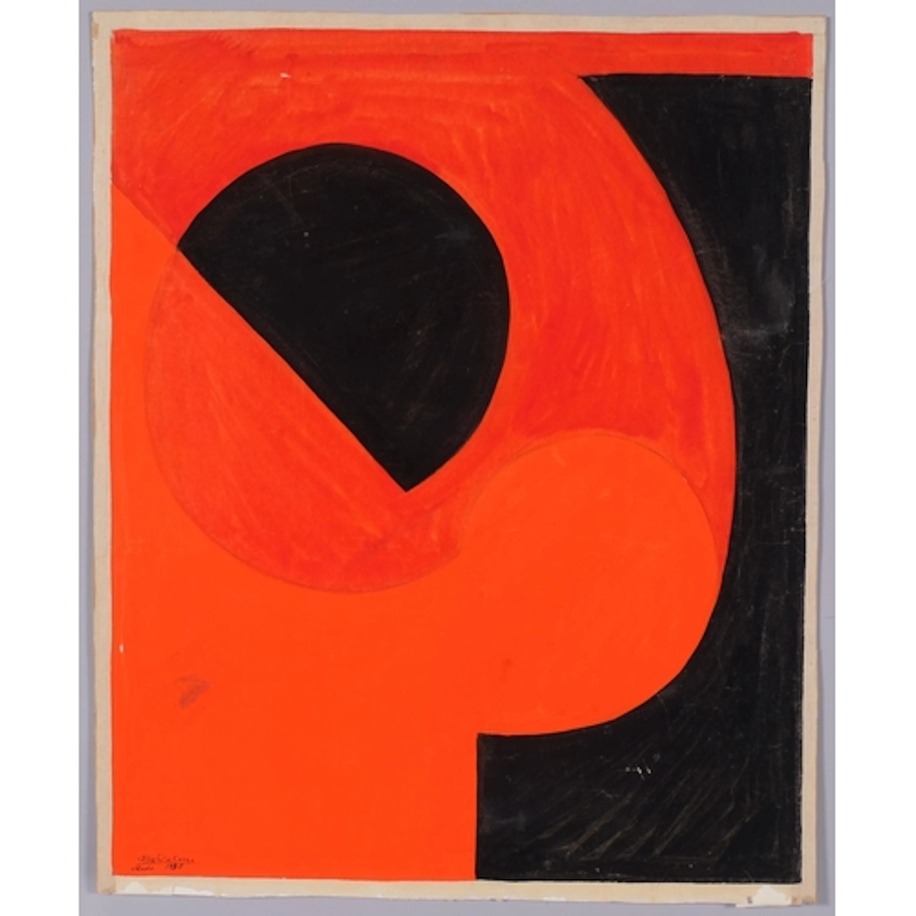 Joseph Lacasse (1894 - 1975), untitled red and black abstrac...