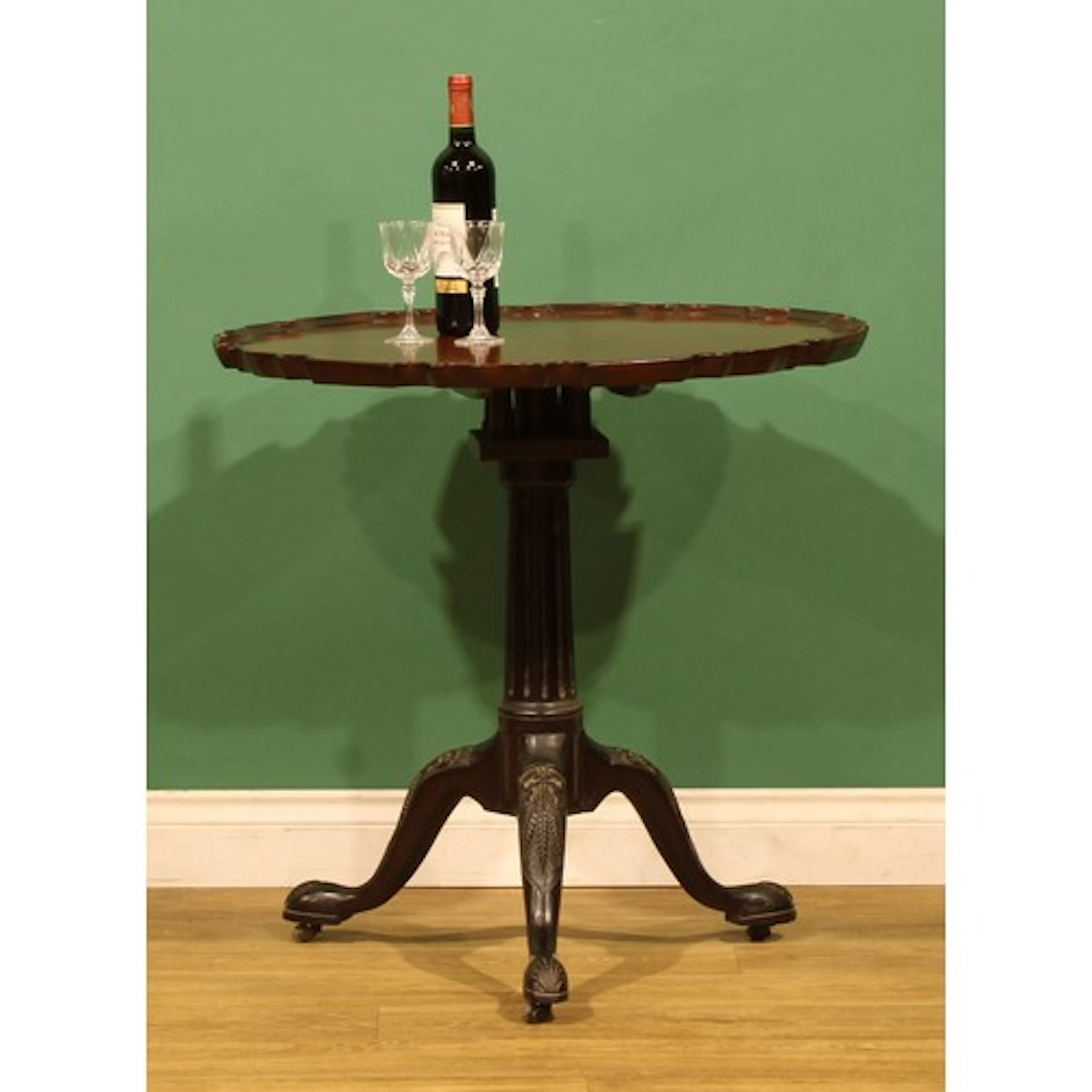A George III Irish mahogany pie crust birdcage tripod occasi...
