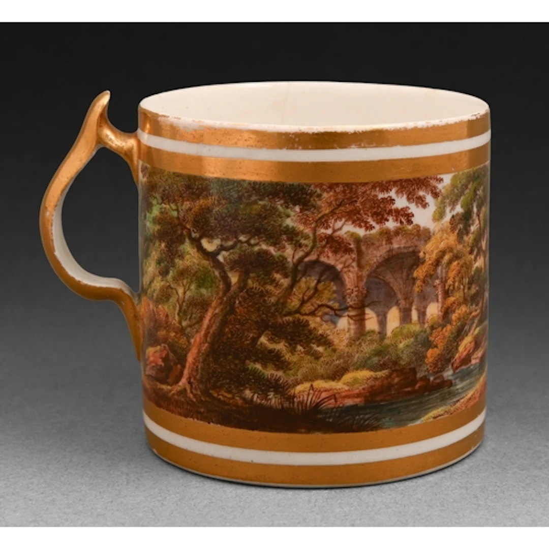 A Derby coffee can, c1796-1800, painted by George Robertson ...