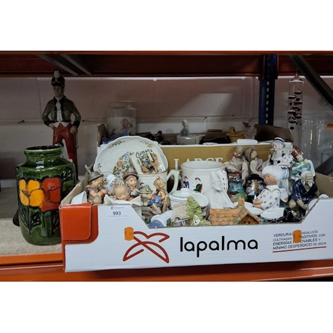 TWO BOXES AND LOOSE CERAMICS, to include giftware, figurines...