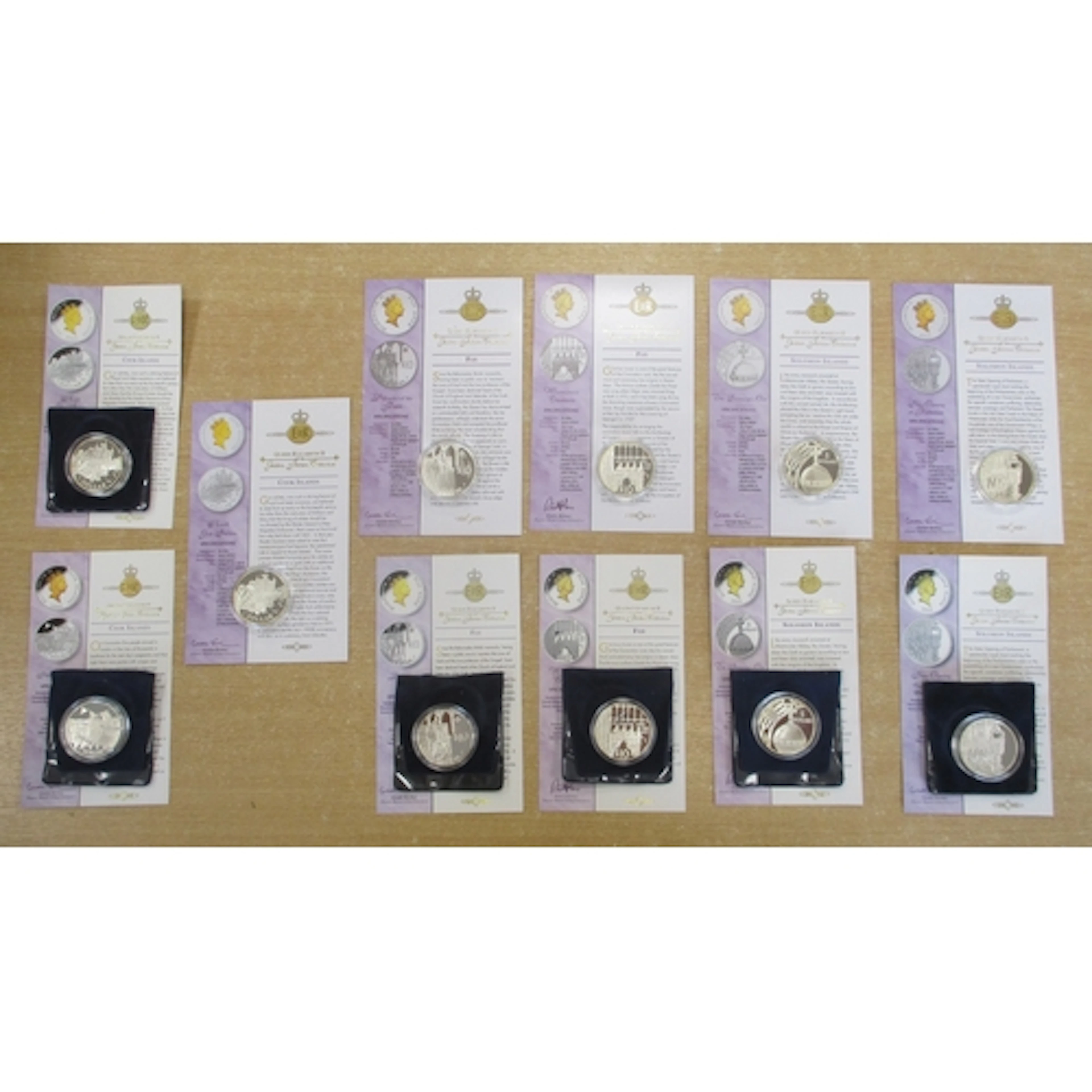 2002 Golden Jubilee collection of silver proof FDC issues in...
